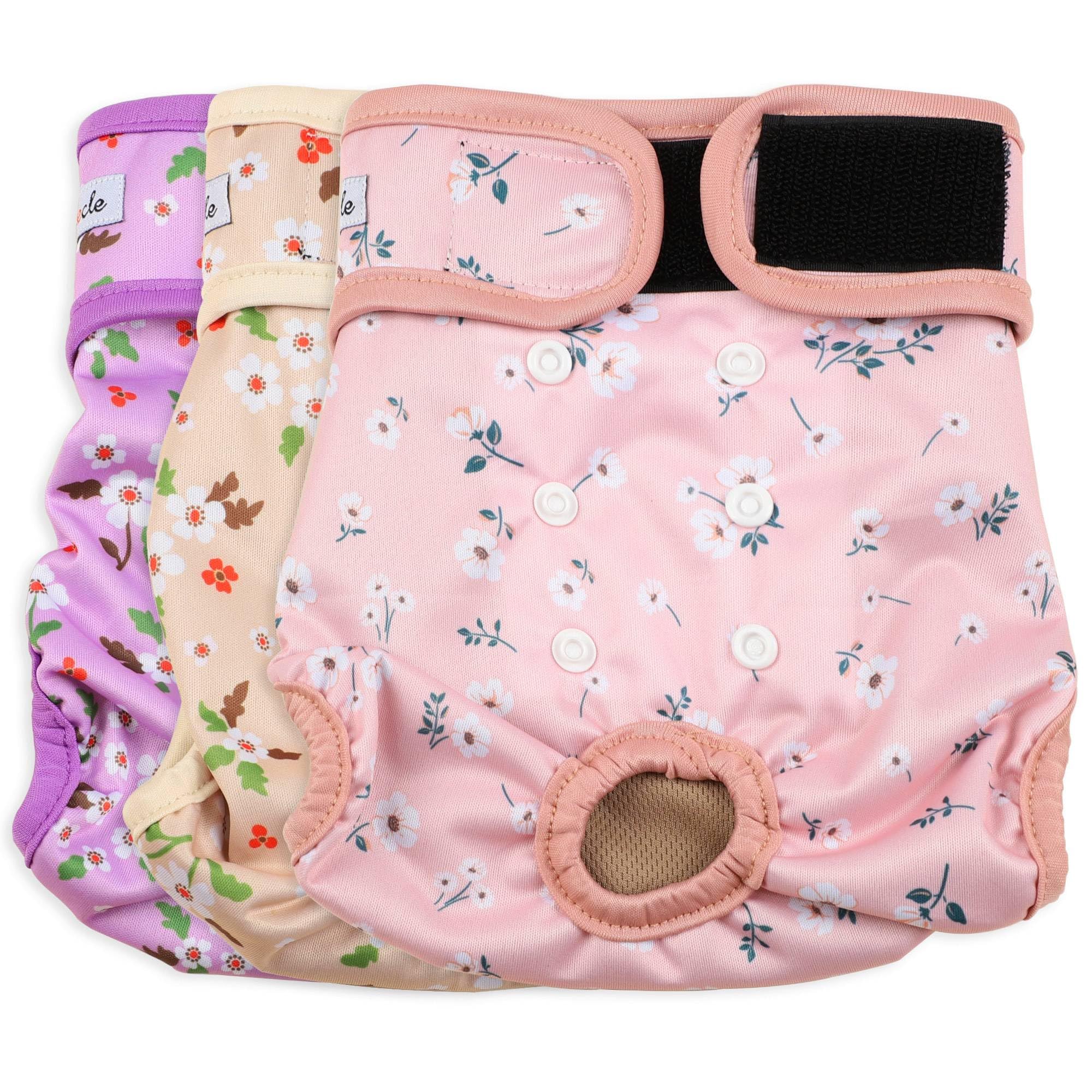 Grecle Female Dog Diapers - Premium Reusable Diapers For Doggie In Heat - Highly Absorbent Dog Diapers Female For Pet Incontinen