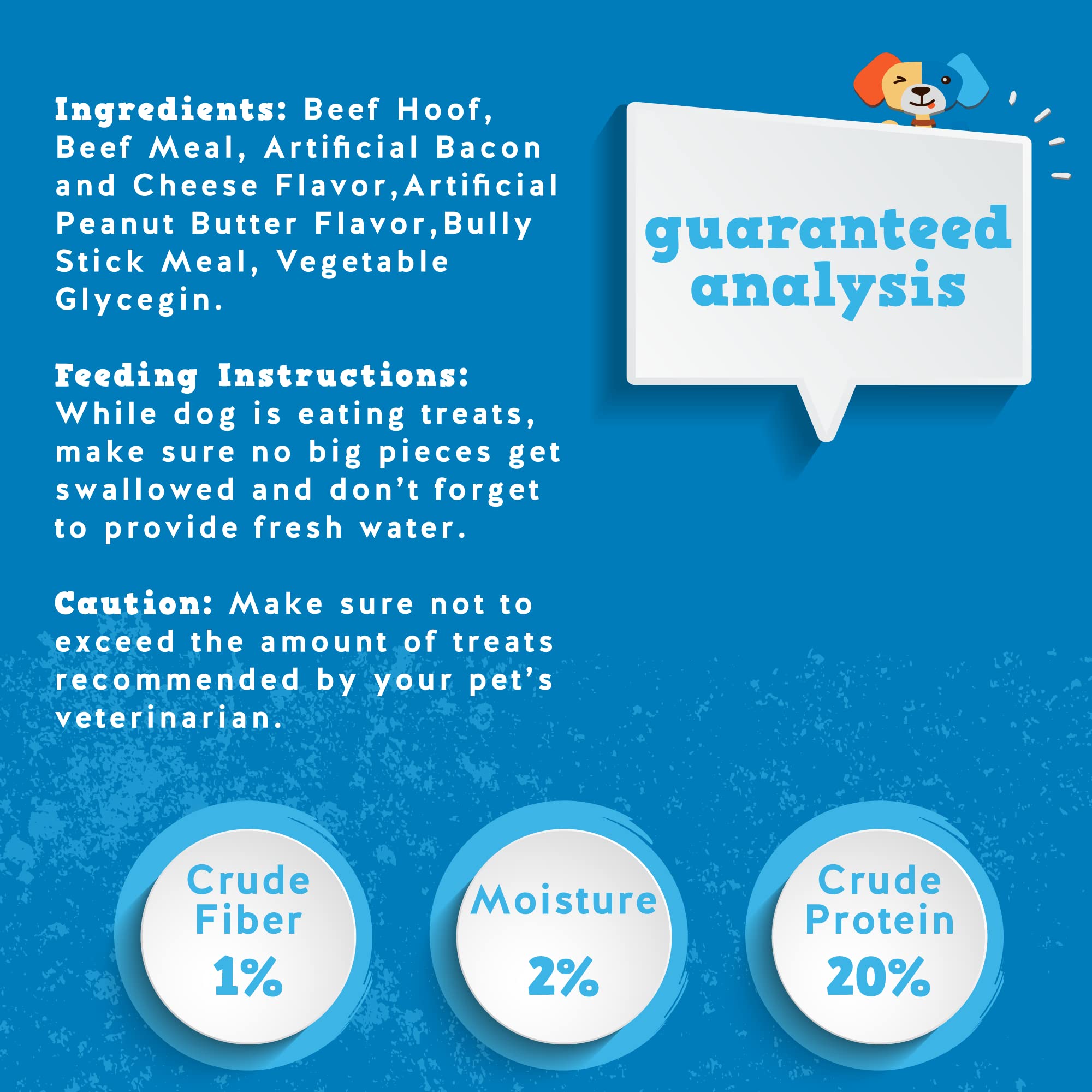 Jack&Pup Filled Cow Hooves for Dogs, Cow Hoofs for Dogs, Natural Dog Chews, Stuffed Bones (Bully Stick Flavor) 5 Pack