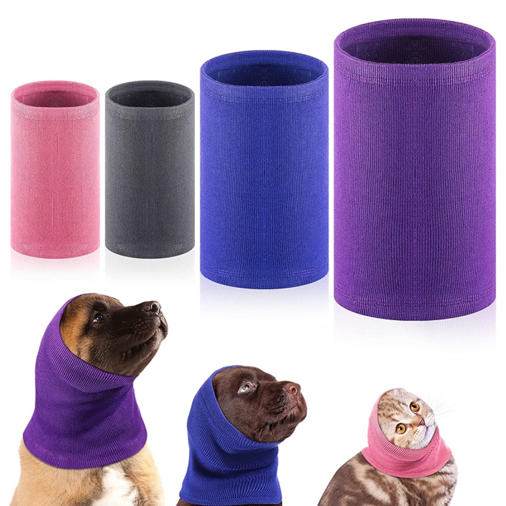 DDFS Dog Noise Cancelling Ear Muffs Protectors Ear Wrap Quiet Headphones for Dogs Grey M