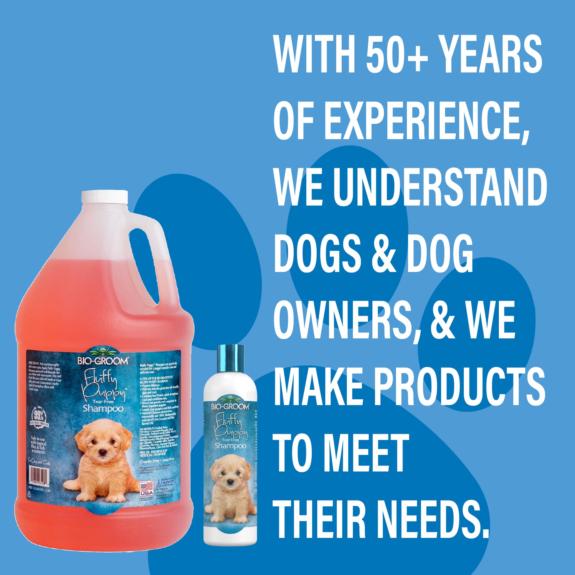 Bio-Groom Fluffy Puppy Tear-Free Shampoo - Dog Bathing Supplies, Puppy Shampoo, Cat & Dog Grooming Supplies For Sensitive Skin,
