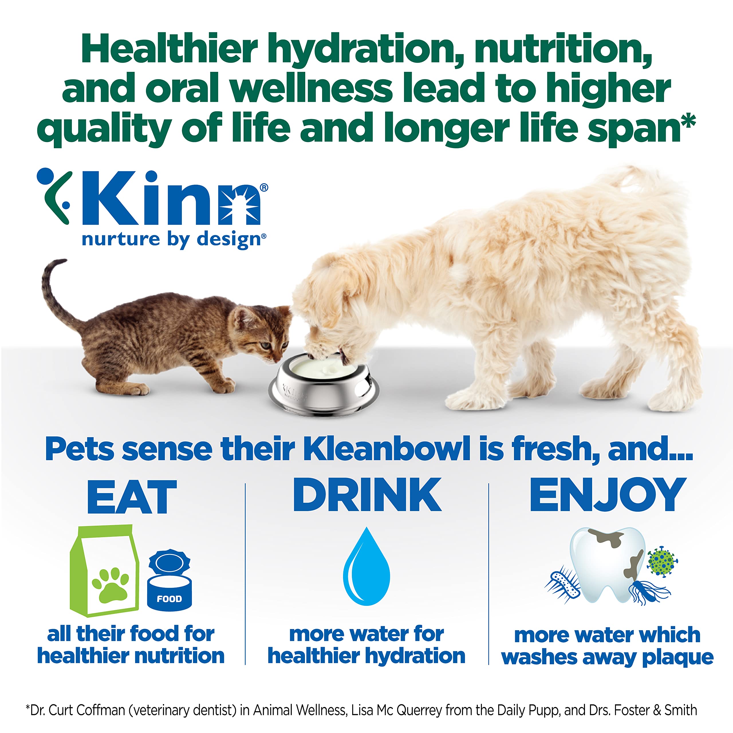 Kinn Kleanbowl Pet Bowl Stainless Steel Frame with Compostable Refills, 32 oz (Pack of 2) - Spill-Proof Stable Disposable Pet Bo