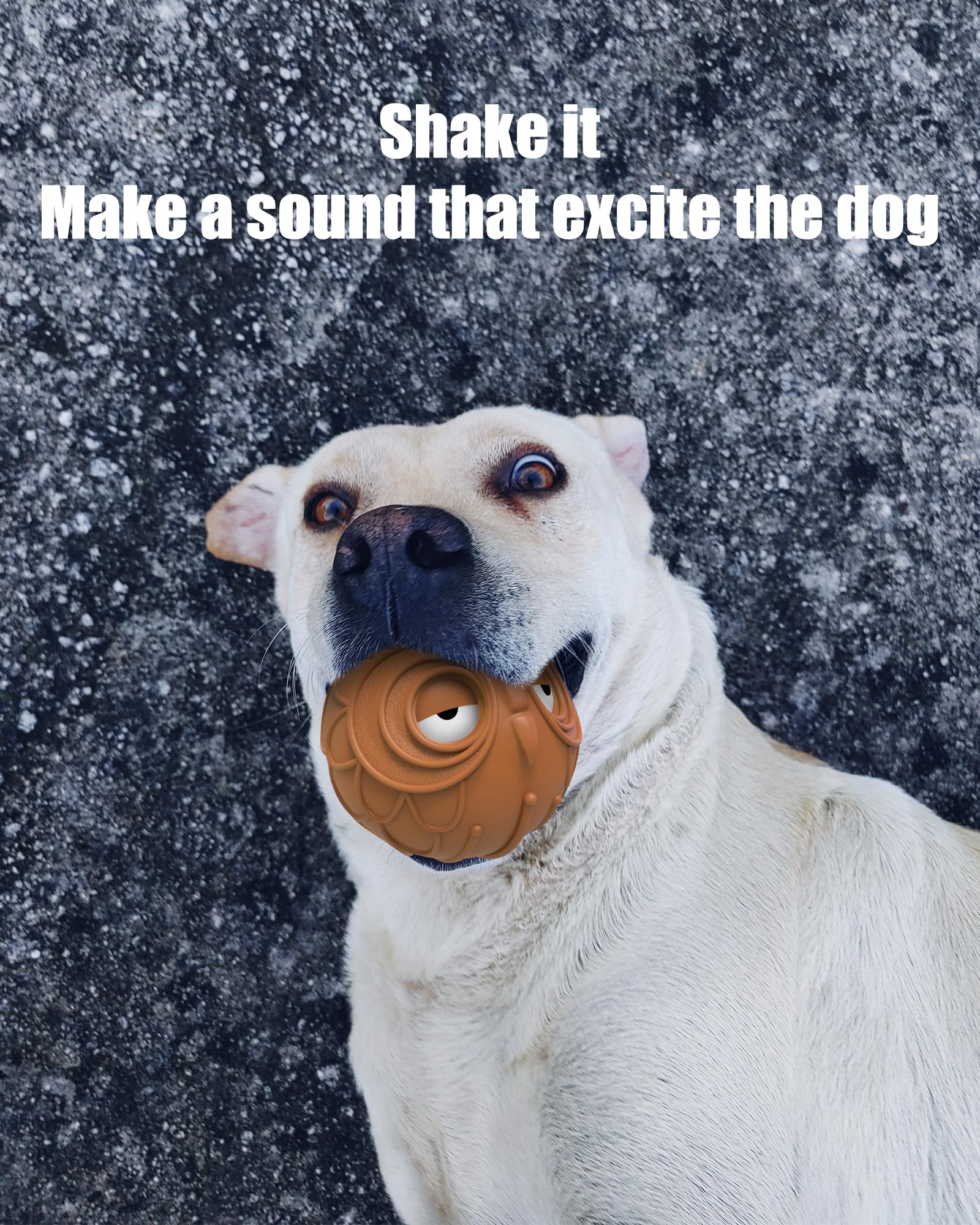 Giggle Ball For Dogs Owl Dog Toys For Aggressive Chewers Medium Large Dogs Fun Gift For Dog Natural Rubber Herding Ball For Dogs Cute Owl Hoot Brown New