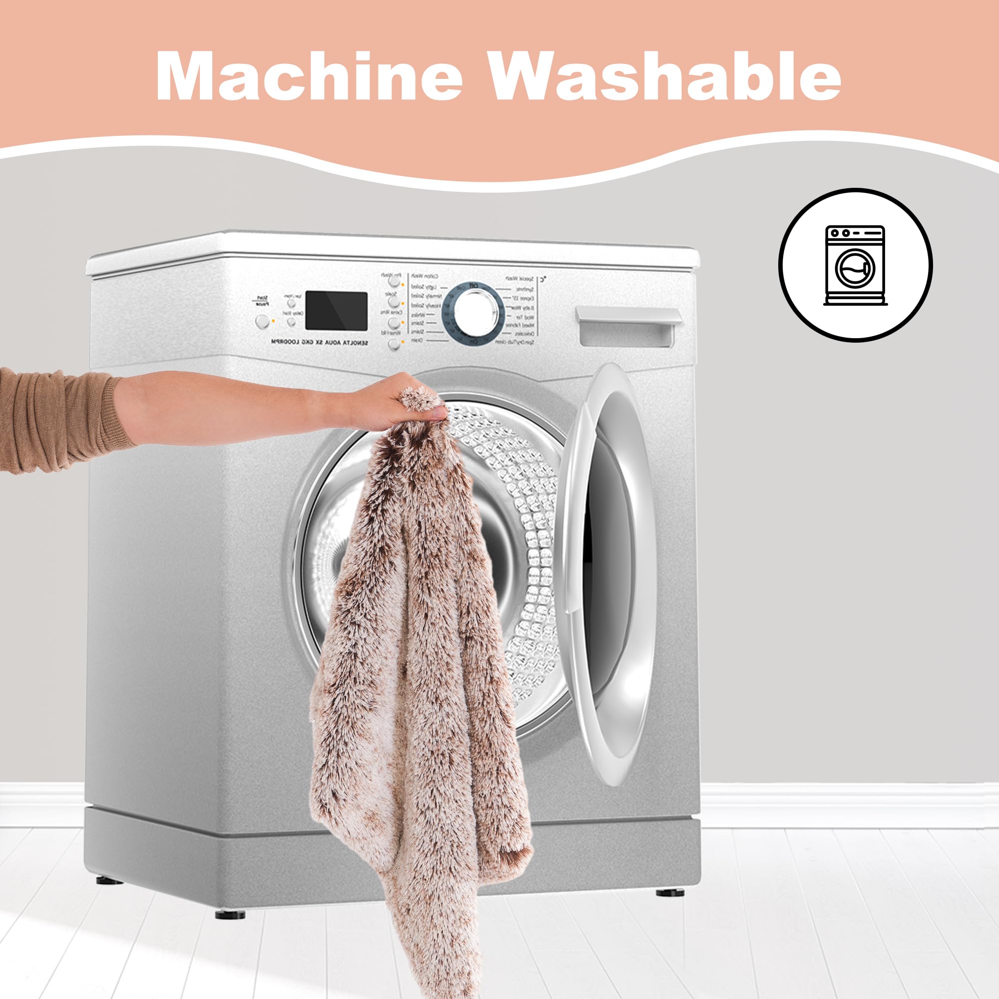 Bedfolks Extra Large Waterproof Plush Dog Crate Bed With Removable Washable Cover,Faux Fur Kennel Bed 41''X27'',Brown