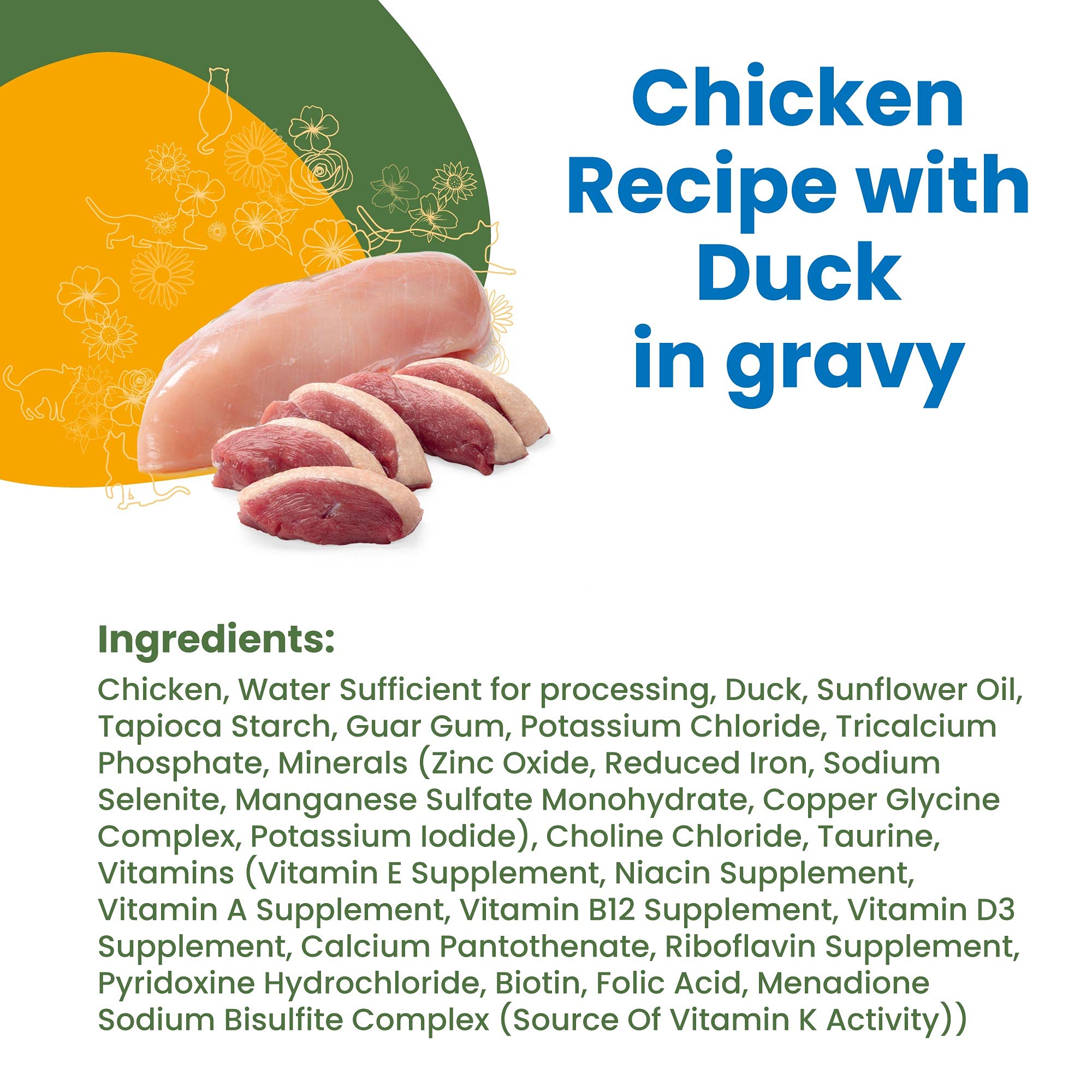 almo nature HQS Complete CAT Wet Cat Food Chicken Recipe with Duck in Gravy - Grain-Free Cat Food Canned, 2.47 oz (Pack of 12)