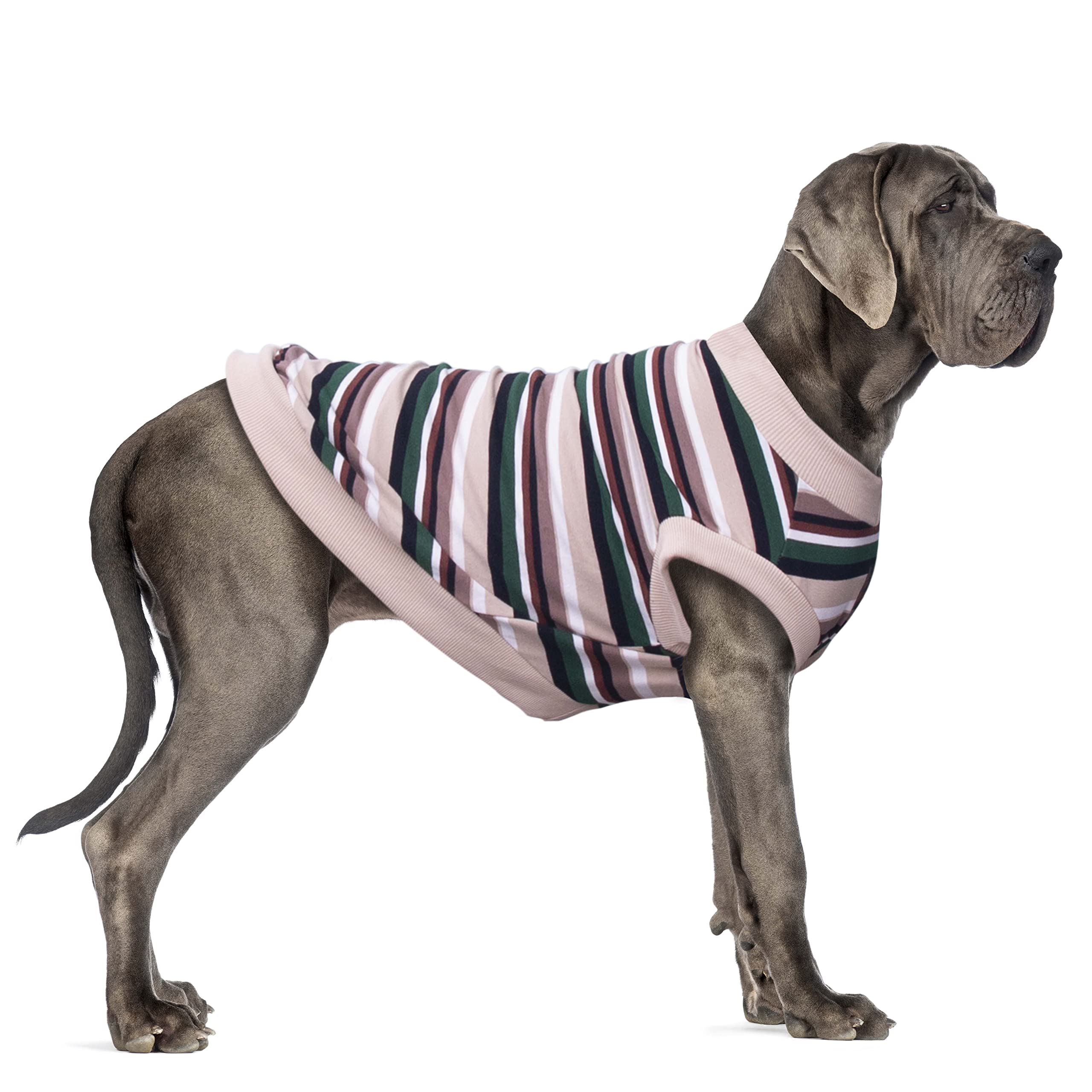 Arunners Extra Large Dog T Shirts Clothes Sleeveless Tank Top Vest For Labrador Rottweiler Great Dane, Khaki 8X-Large