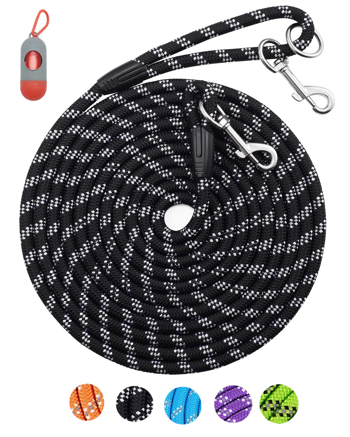 Dog Leash For Dog Training 10Ft/16Ft/30Ft/50Ft/100Ft Long, Reflective Threads Rope Check Cord Dog Leash, Heavy Duty Dog Lead For