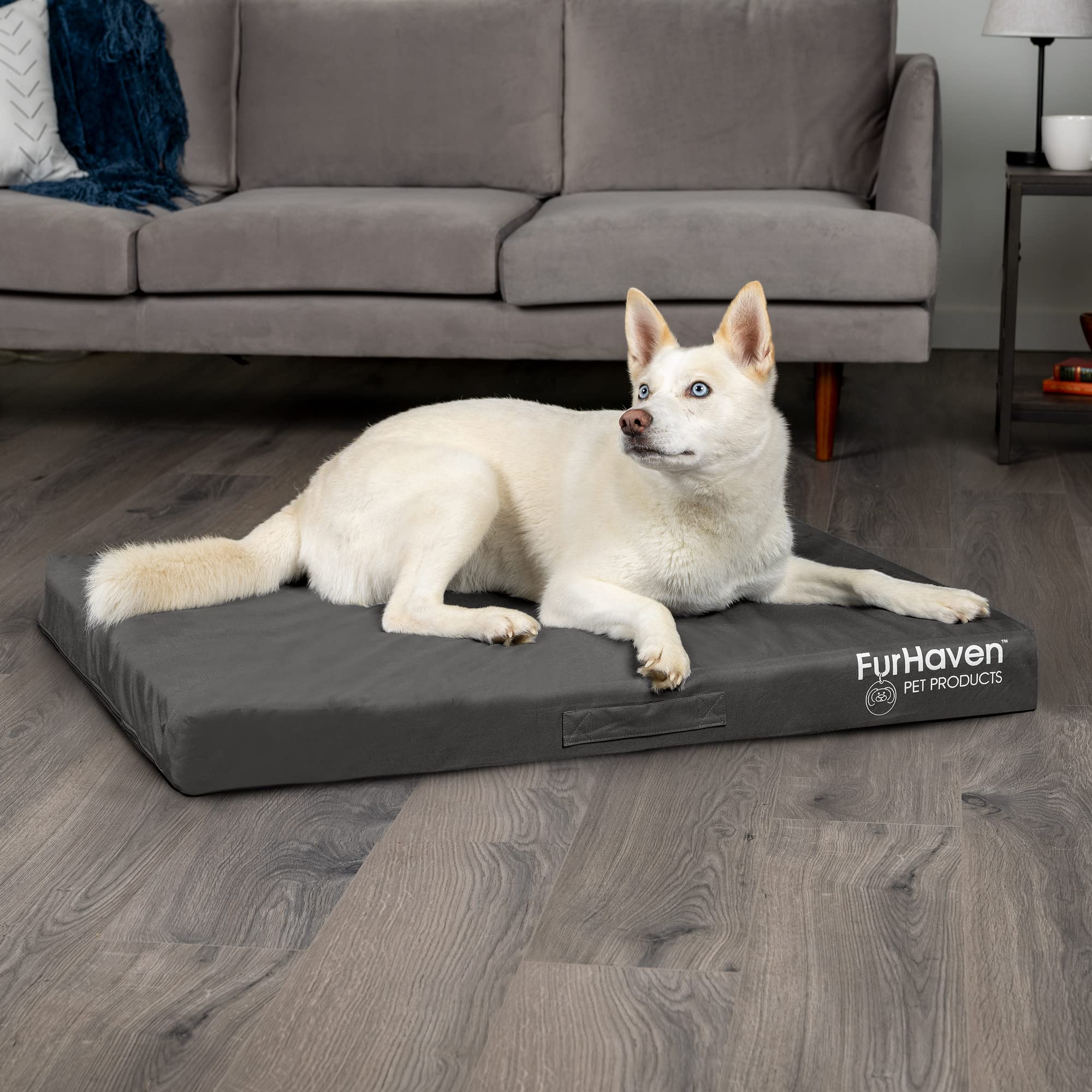 Furhaven Water-Resistant Memory Foam Dog Bed for Large Dogs w/ Removable Washable Cover, For Dogs Up to 95 lbs - Indoor/Outdoor