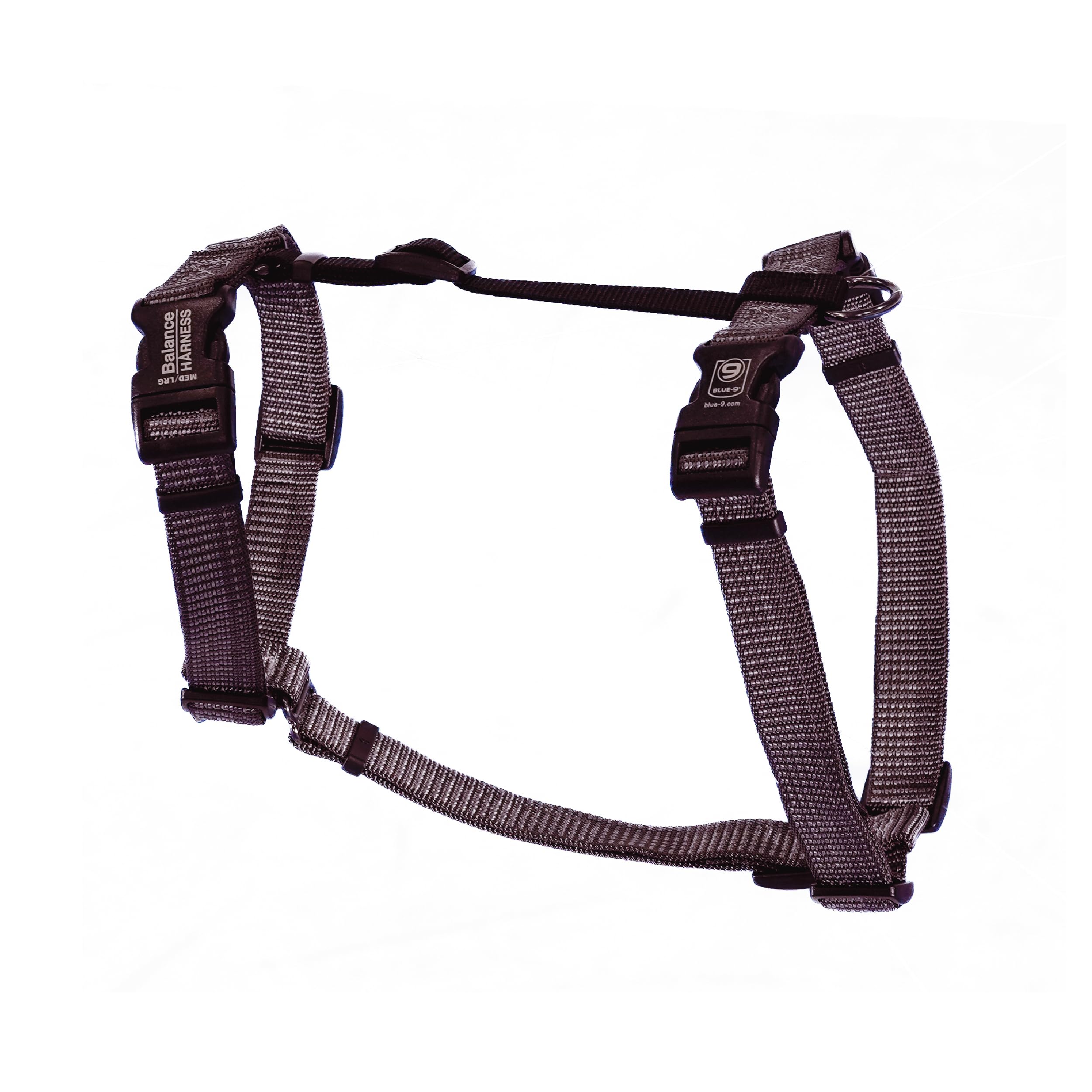 Blue-9 Reflective Buckle-Neck Balance Harness, Fully Customizable Fit No-Pull Harness With 3M Reflective Stitching, Ideal For Dog Training And Obedience, Made In The Usa, Grey, Medium