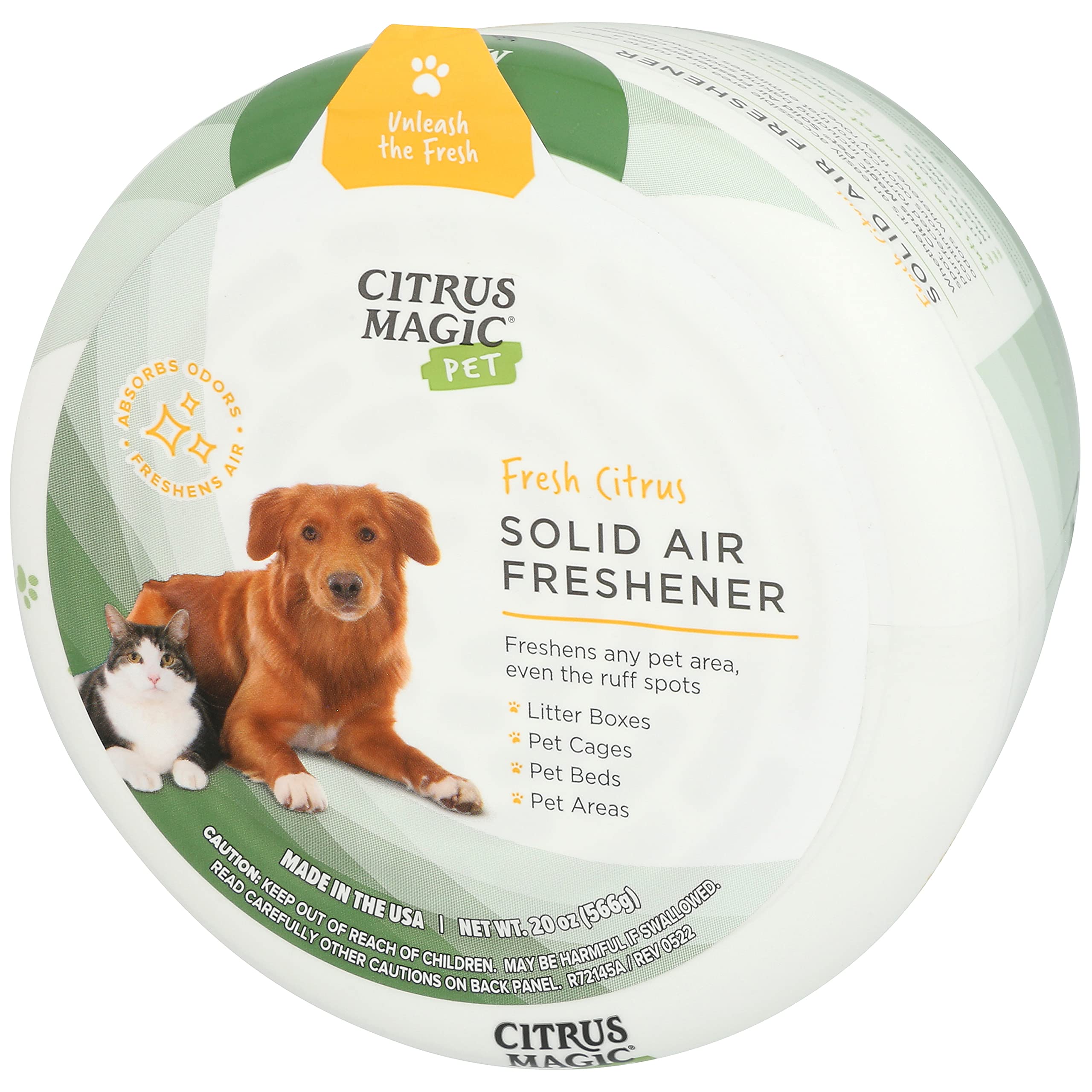 Citrus Magic Pet Odor Eliminator Solid Air Freshener, Fresh Citrus, 20-Ounce, Pack Of 1