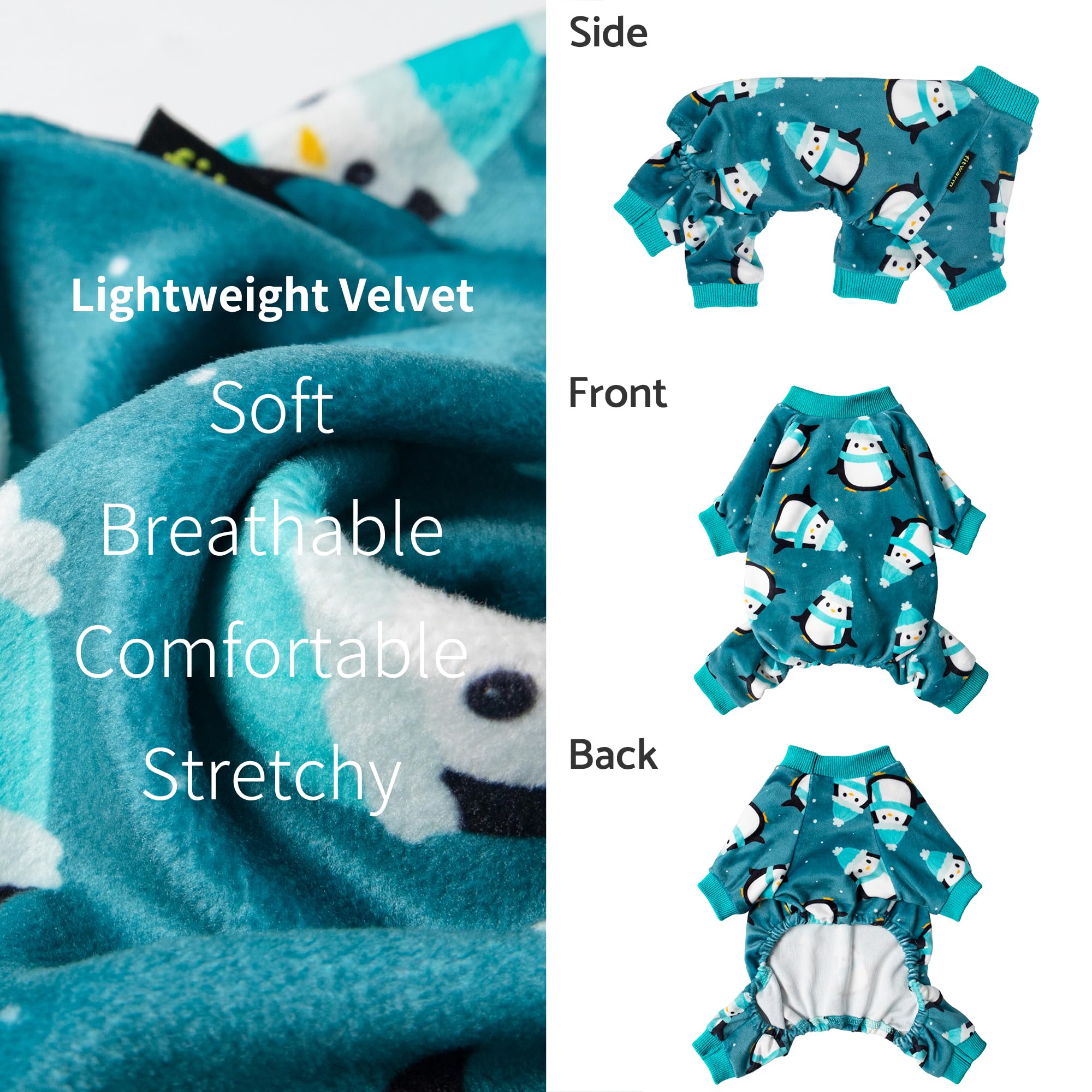 Fitwarm Cute Penguin Dog Pajamas, Dog Winter Clothes For Small Dogs Girl Boy, Cozy Dog Onesie, Soft Pet Jammies, Doggy Apparel,