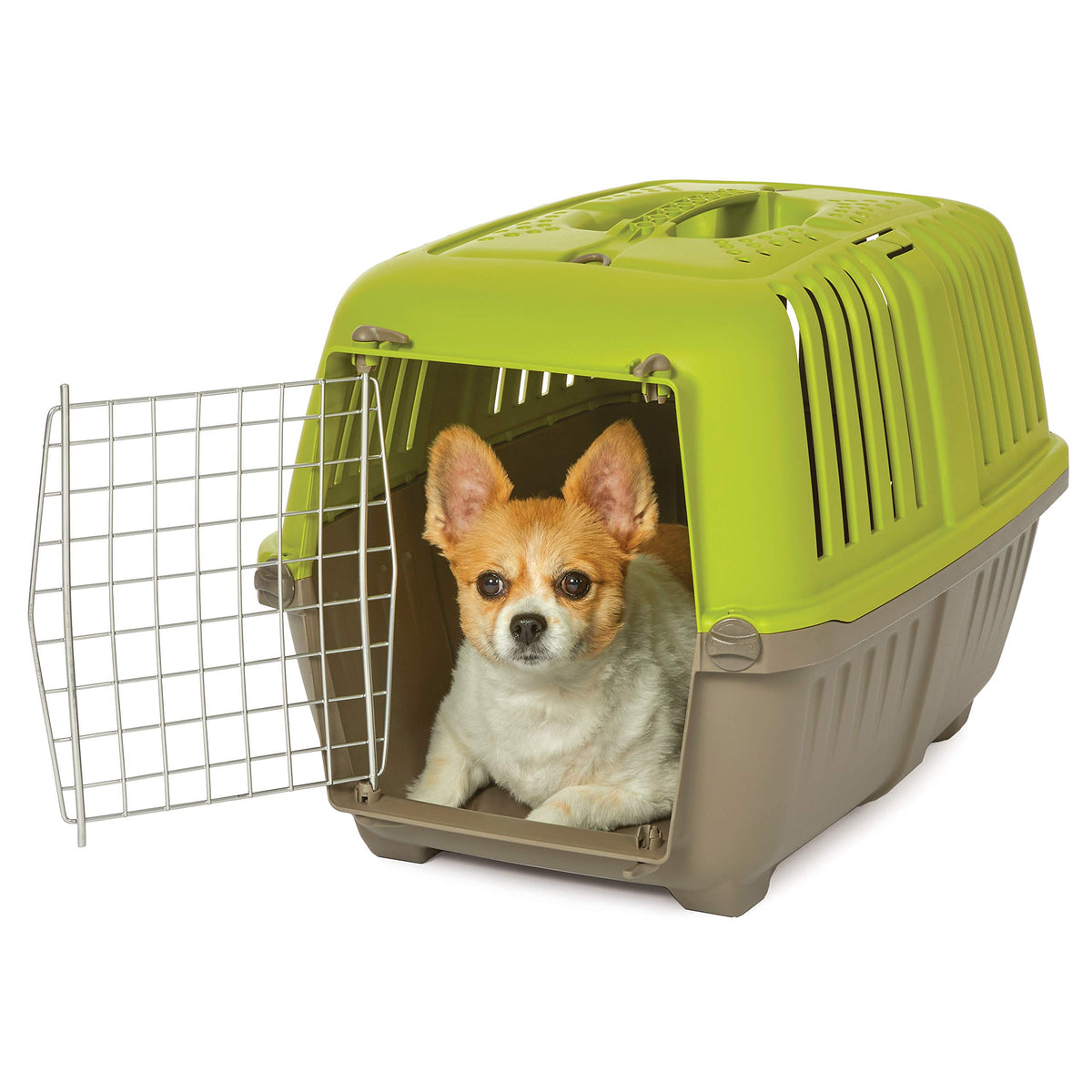 Midwest Homes For Pets Spree Travel Pet Carrier, Dog Carrier Features Easy Assembly And Not The Tedious Nut & Bolt Assembly Of Competitors, Green, 24-Inch Small Dog Breeds (1424Spg) (Pack Of 1)