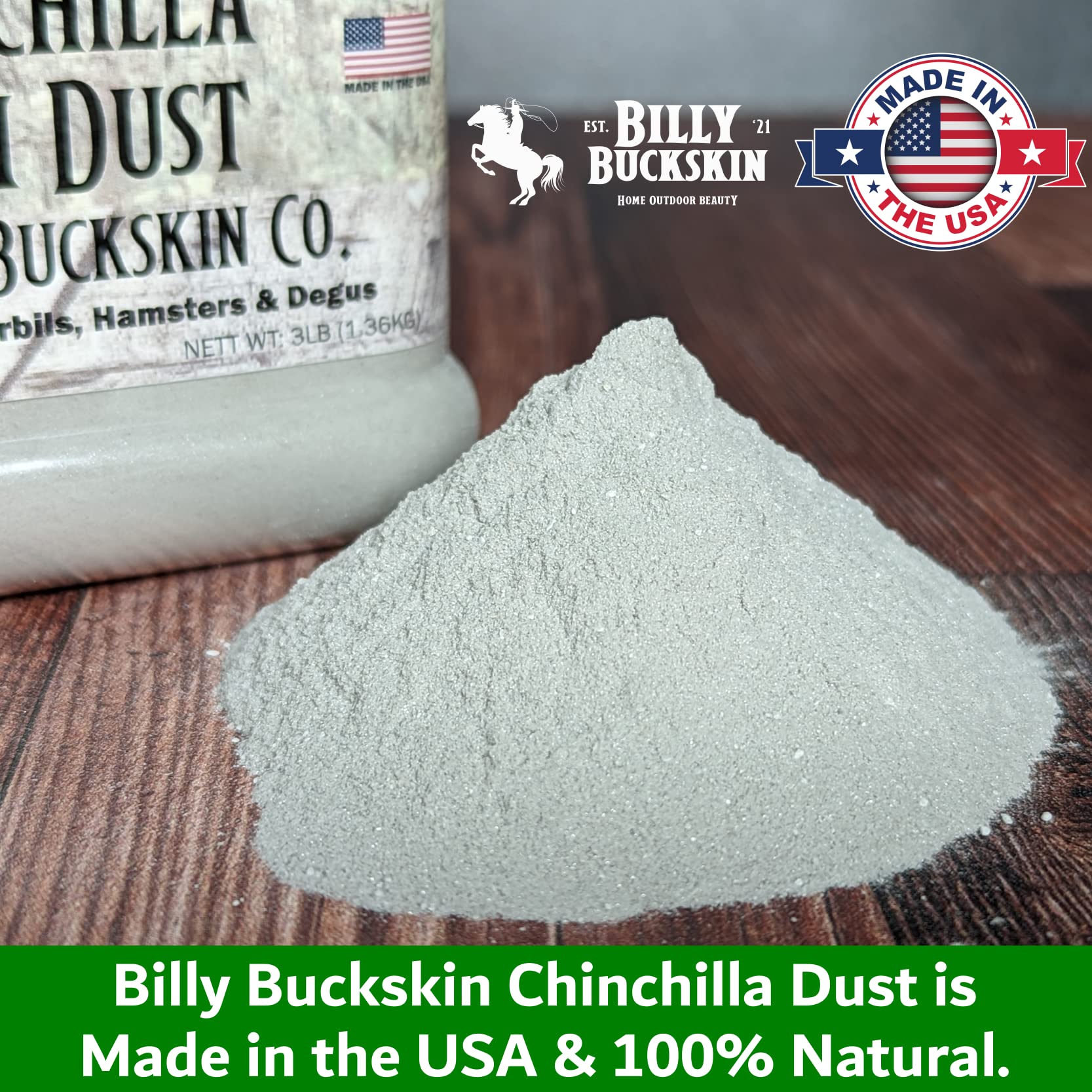 2 X 3 Lb. Chinchilla Dust Bath Tub, All Natural Dusting Powder, Pure Cleansing Premium Pumice Sand Ideal For Degus, Hamsters, Ge