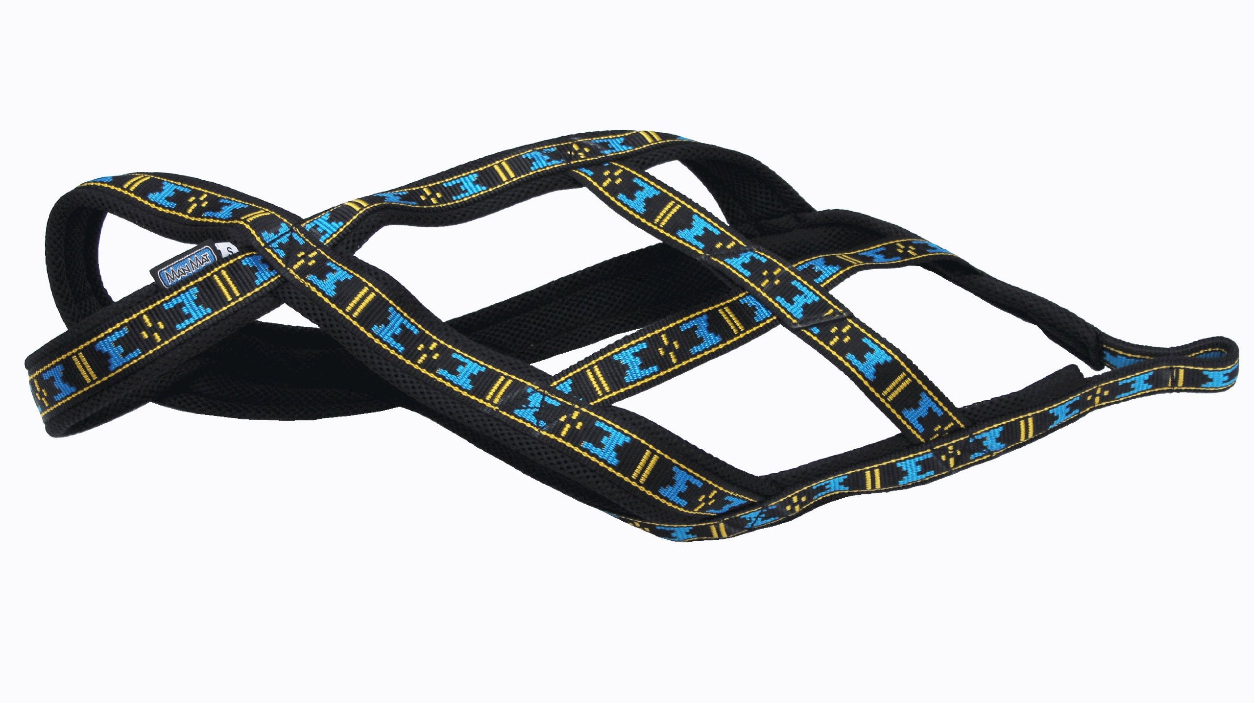 Weight Pulling Sledding Dog Harness X-Back Style Black/Blue Xxlarge, 24.5' Neck Circumference