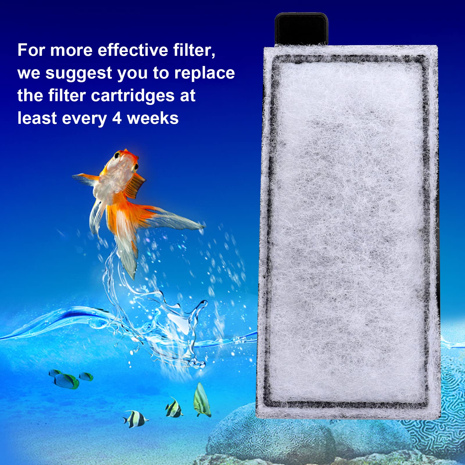Aqqa 8 Pack Aquarium Filter Cartridge Replacement Fish Tank Filter Cartridge Aquarium Internal Filter (Small)