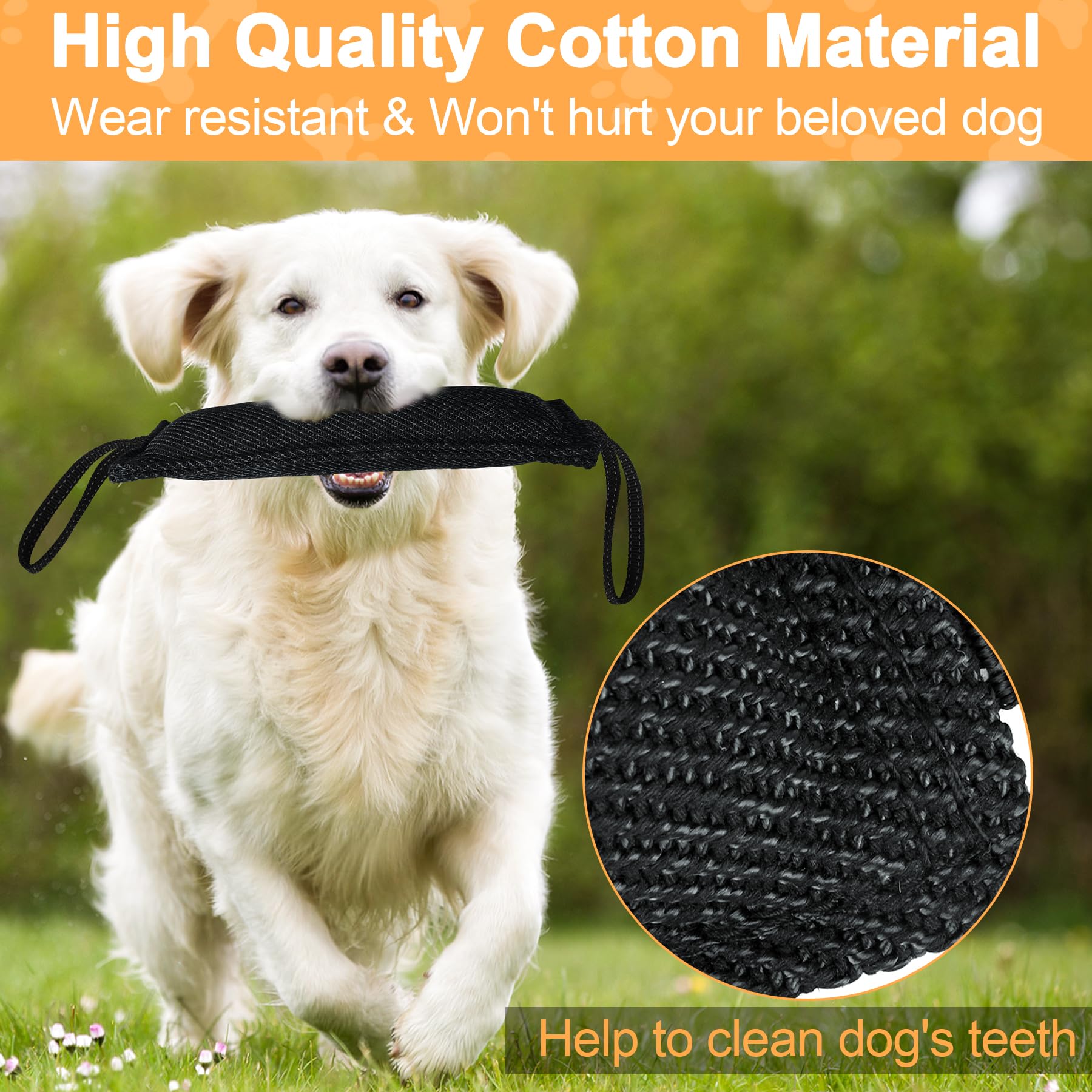 Dog Tug Toy Dog Bite Pillow Pull Toy with 2 Strong Handles Perfect for Tug of War, Puppy Interactive Play, Tear Resistant Bite T