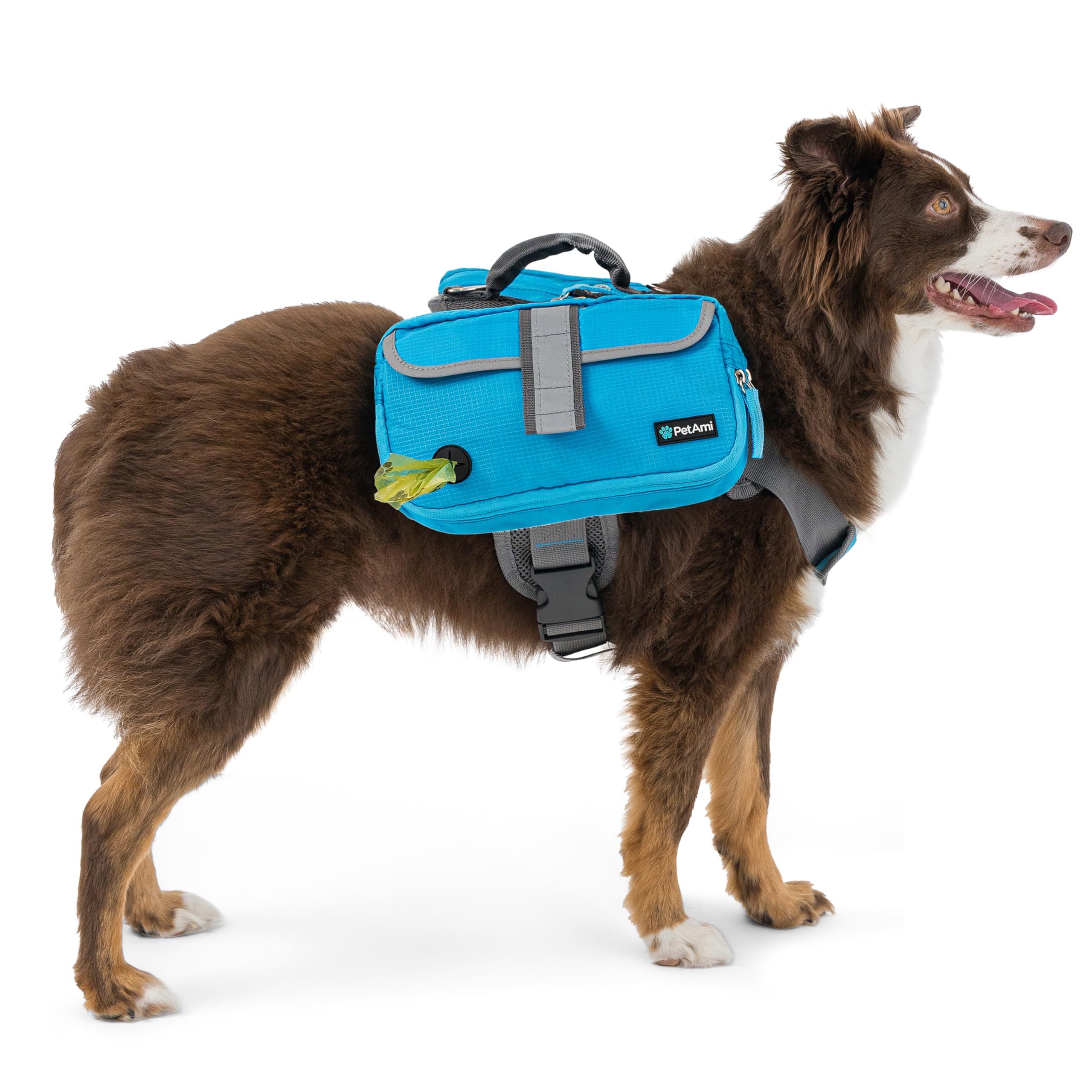 PetAmi Dog Backpack for Medium & Large Dogs, Saddle Bag for Dogs to Wear for Hiking, Pet Backpack Harness Dog Pack with Reflecti
