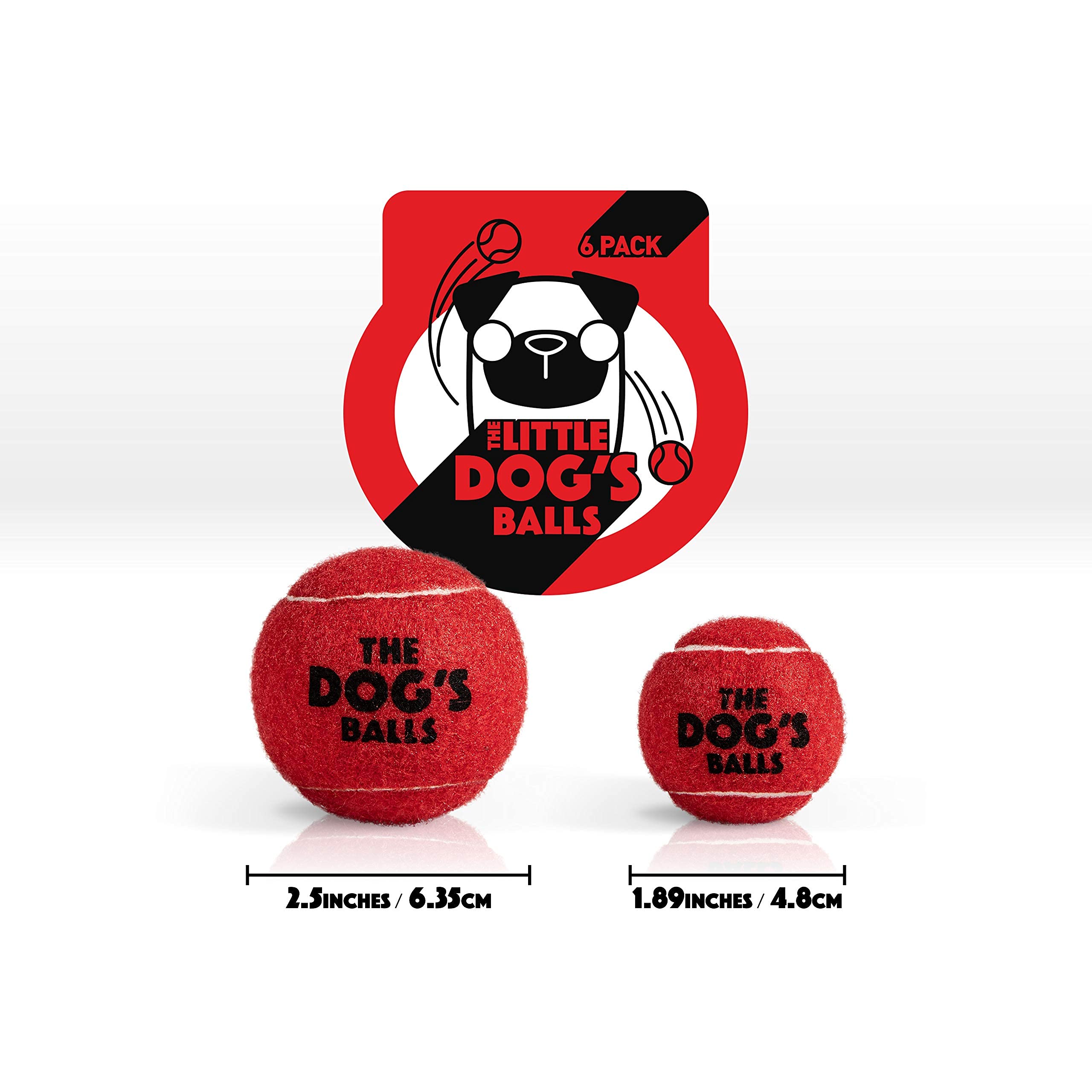 The Little Dog'S Balls, Dog Tennis Balls, 6-Pack Red Dog Toy, Strong Dog & Puppy Ball For Training, Play, Exercise & Fetch