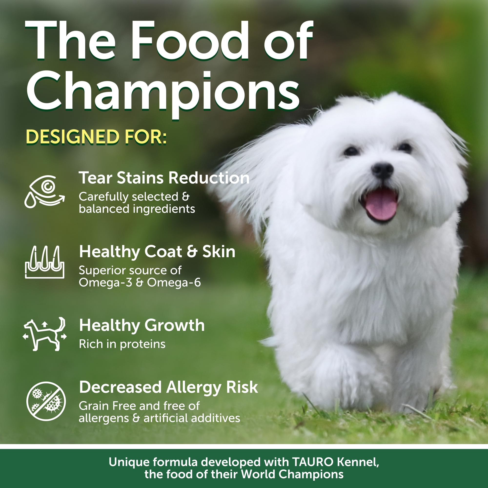 Natures Protection Superior Care White Dogs Grain-Free Dry Dog Food - High Protein, Tear Stain Dog Food for All Breeds Light Co