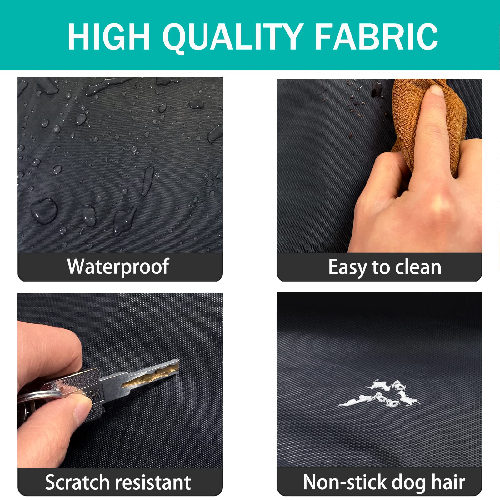 Dalema Dog Bed Cover 44L X 32W X 4H Inch.100% Waterproof Heavy Duty Durable Oxford Dog Bed Replacement Covers.Washable Removable Pet Bed Mattress Cover With Zipper.Black,Cover Only.