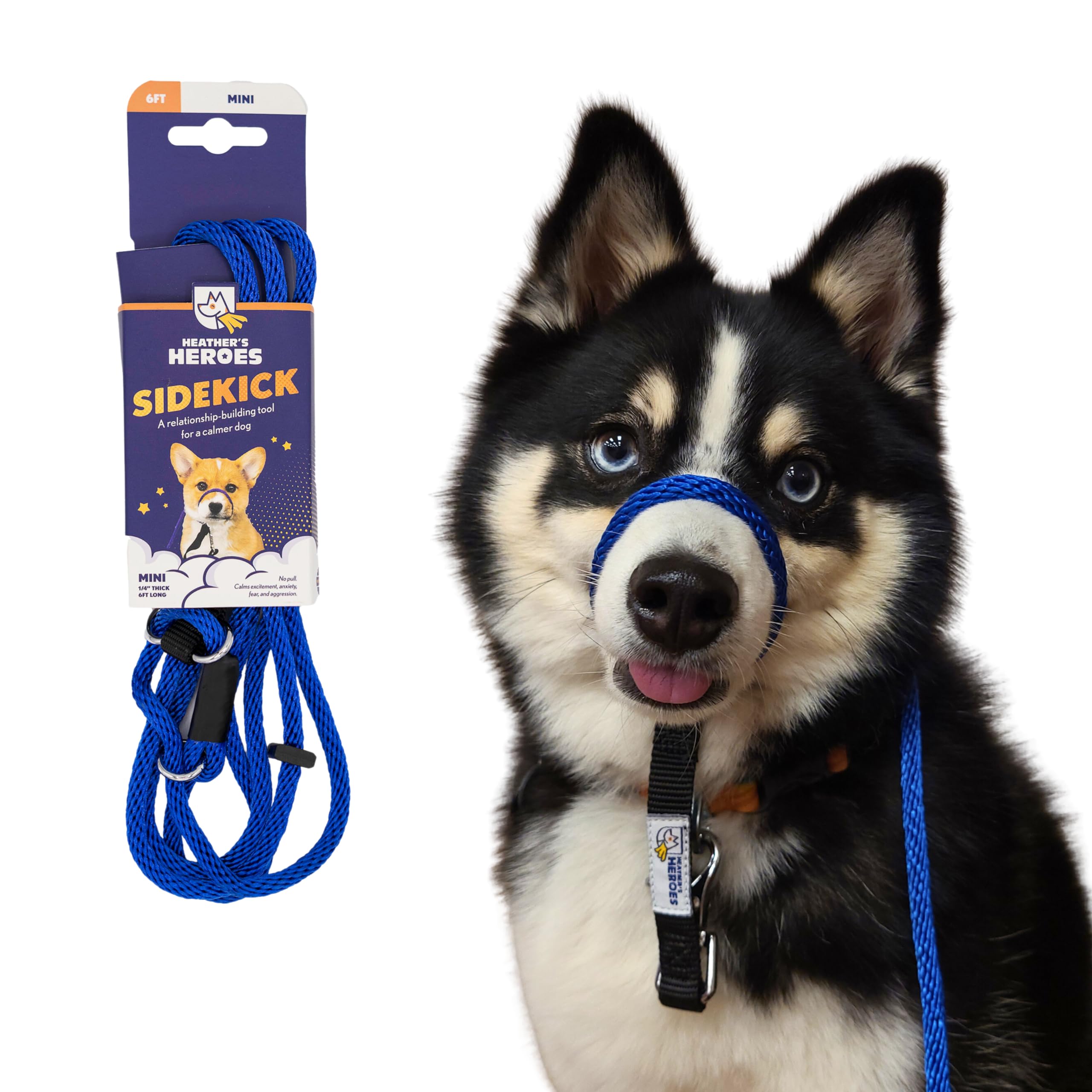 Heather'S Heroes The Sidekick No-Pull Leash Blue