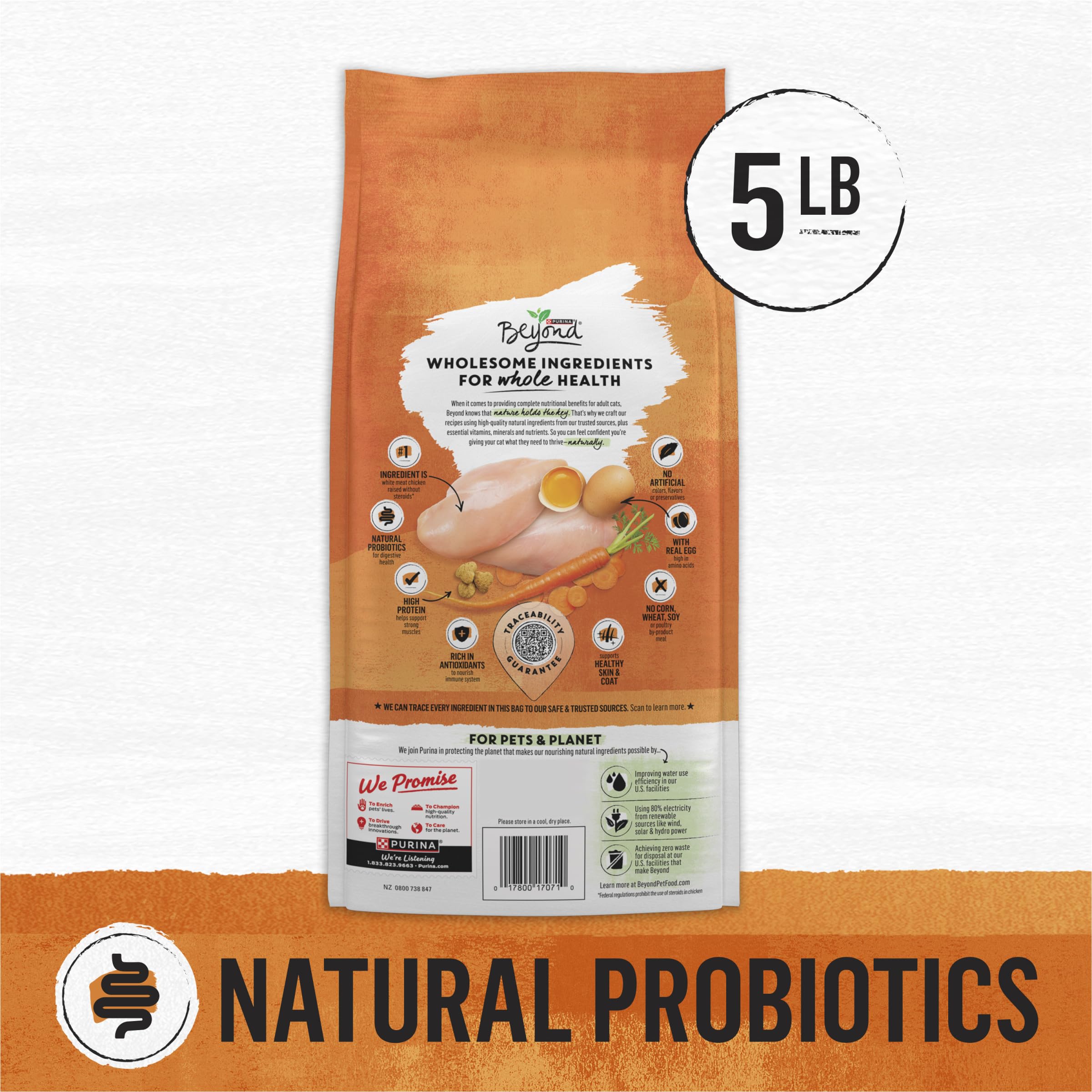 Purina Beyond Grain Free White Meat Chicken and Egg Recipe Natural Cat Food High Protein Cat Food Dry Formula - 5 lb. Bag