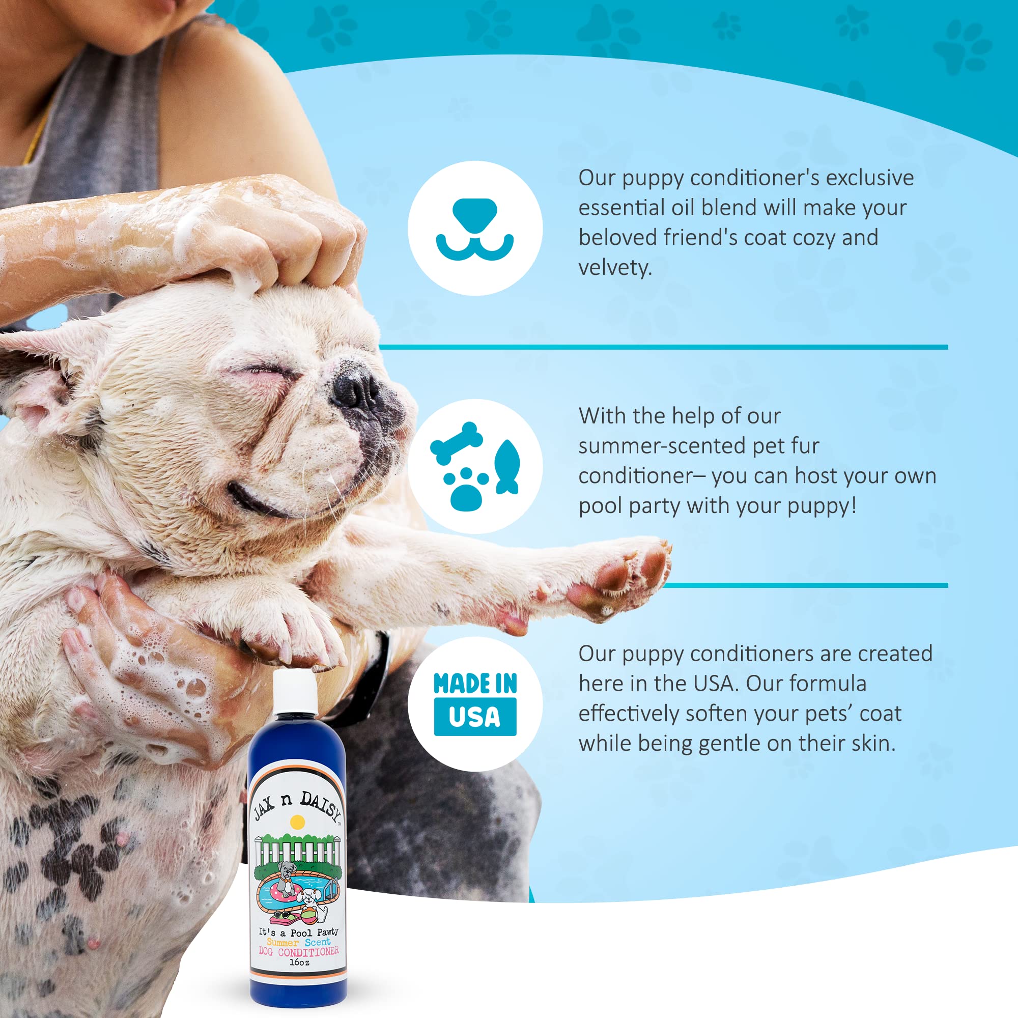 Jax N Daisy It S A Pool Pawty Summer Scent Dog Conditioner Essential Oil Conditioner For Dogs Gentle Dog Hair Cruelty Free Vegan