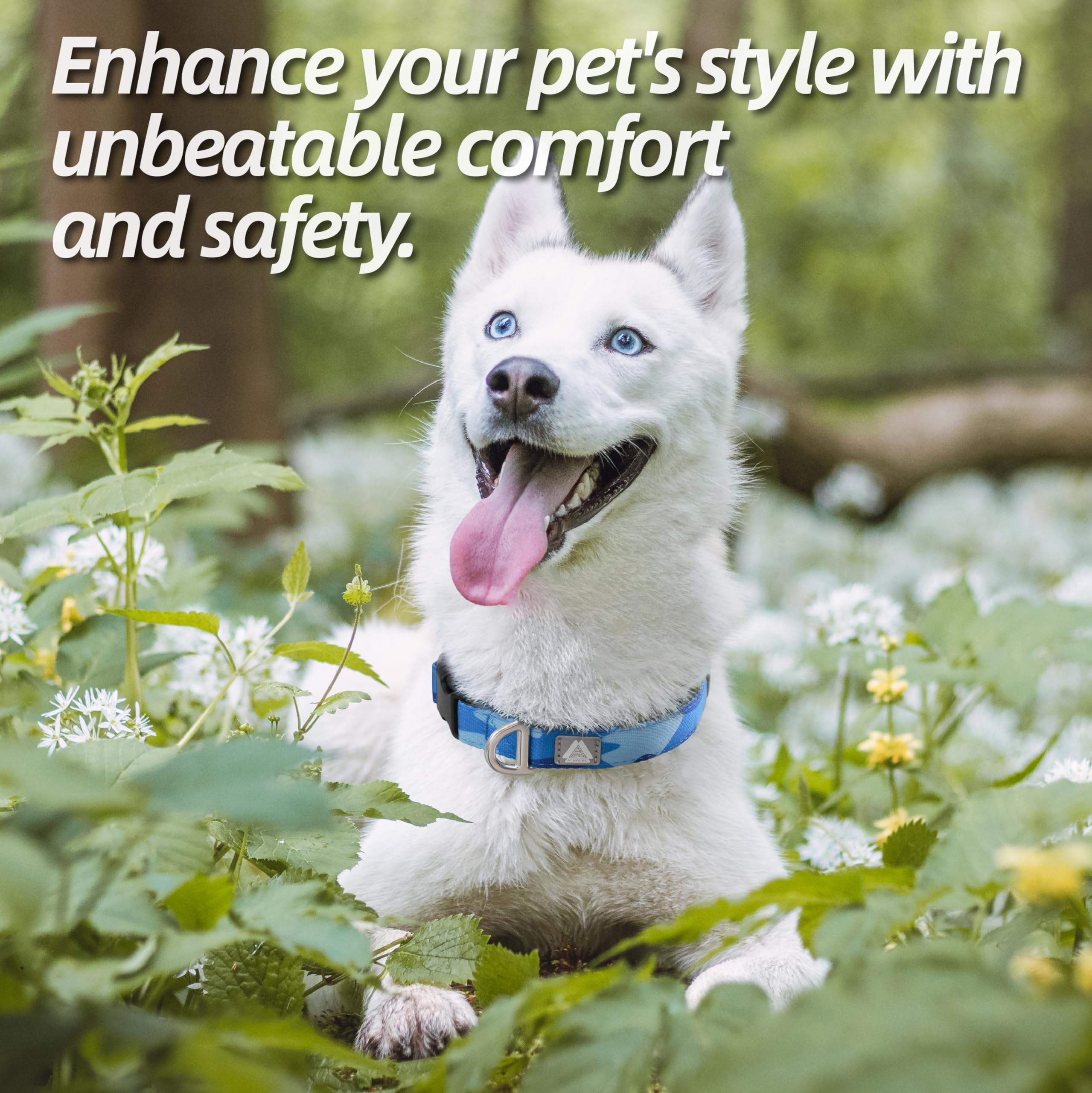 Jc House Soft Padded Dog Collar, Neck 16-25, Adjustable Heavy Duty Collar With 3M Reflective Logo For Medium, Large Dogs, Camo B