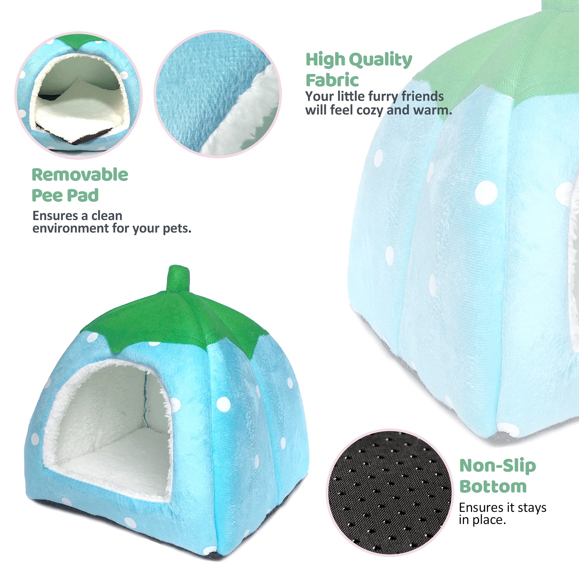 Tierecare Guinea Pig Hideout Bed Rabbit House Cave Accessories Cozy Hide-Out For Bunny Hedgehog Ferret Chinchilla&Other Small An