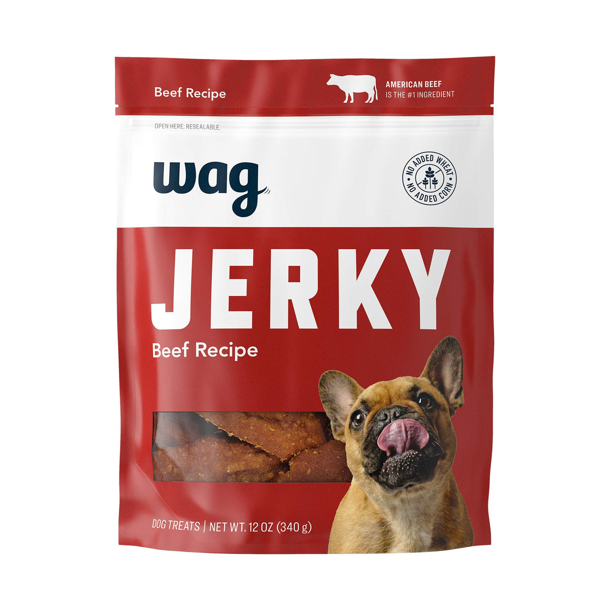Amazon Brand - Wag Soft & Tender American Jerky Dog Treats - Beef Recipe (12 Oz)