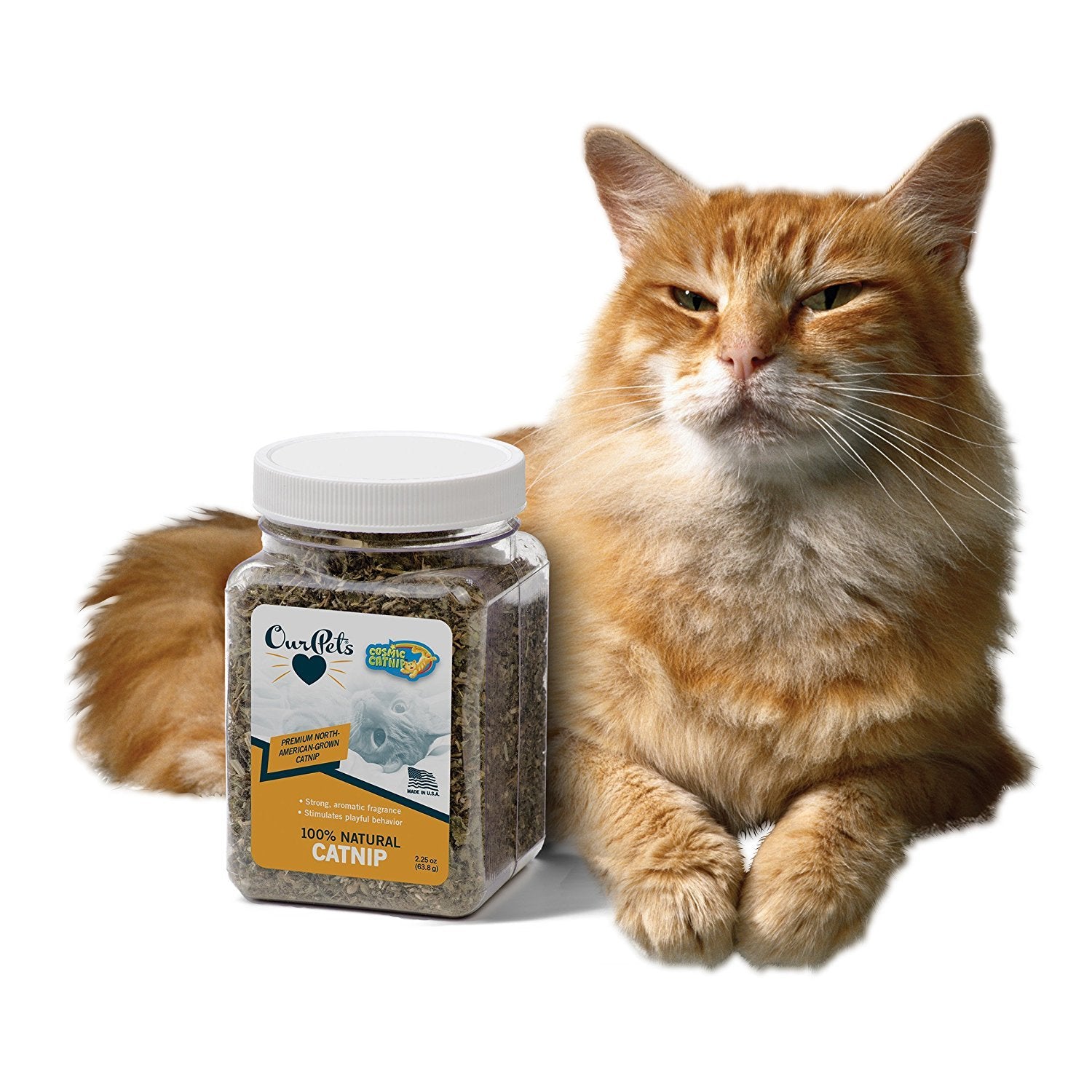Our Pets Premium Catnip - 2.25 oz Jar of High Potency Catnip - 100% North American Grown