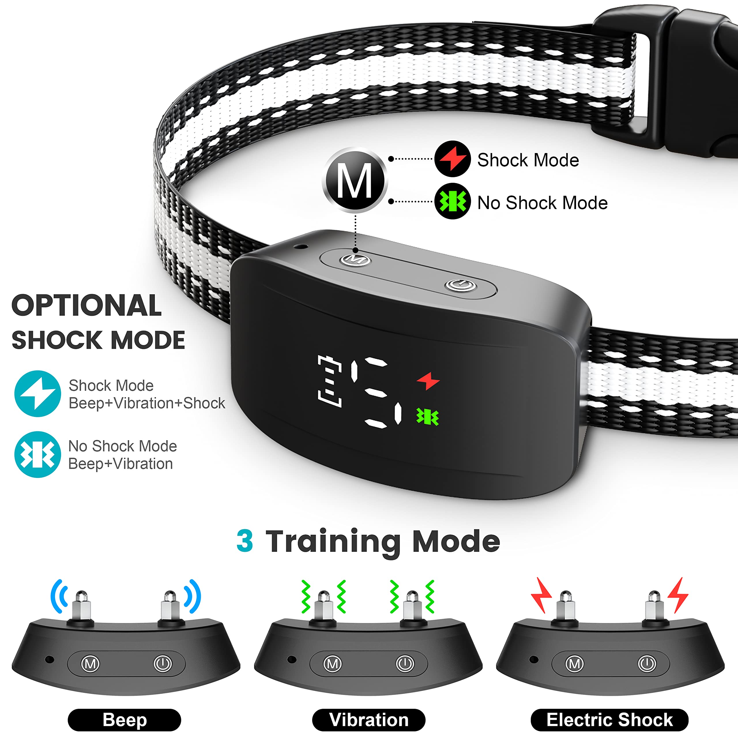 Bark Collar For Small Medium Large Dogs 5-150 Lbs,Bark Collar With Adjustable Sensitivity And Intensity Beep Vibration And Optio