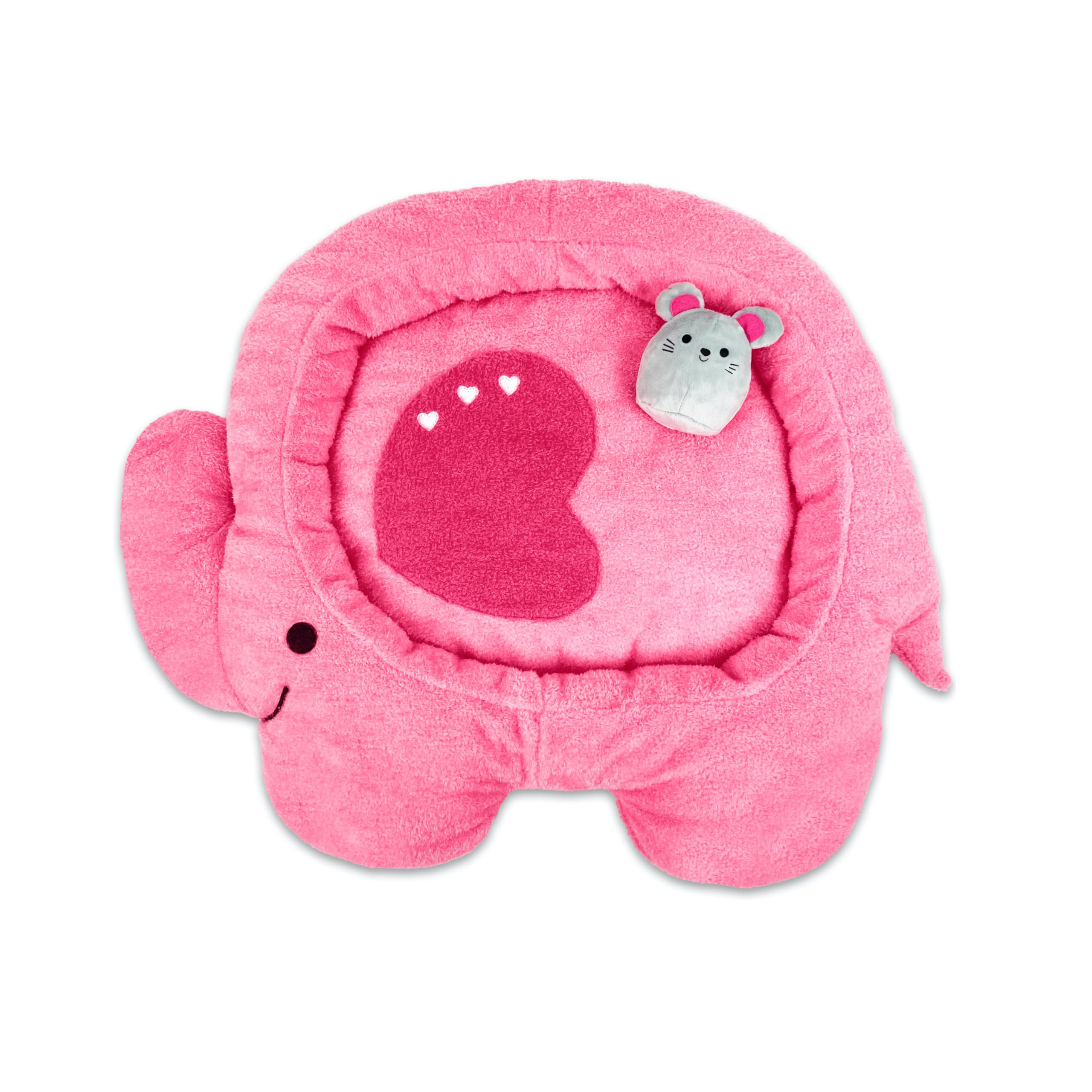 Tonbo Soft Plush Small Cute And Cozy Nature Dog Cat Bed, Washer And Dryer Friendly (Elephant)