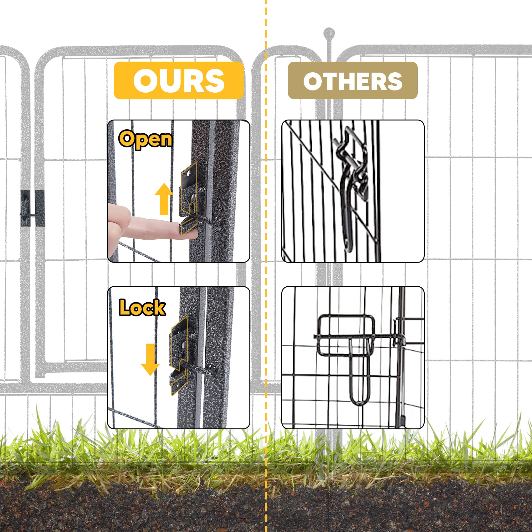 Tmee Dog Playpen, 40'' Height 16 Panels Outdoor Dog Fence Pet Play Pen, Puppy Pens For Large/Medium/Small Dogs, Ideal For Rv, Ca