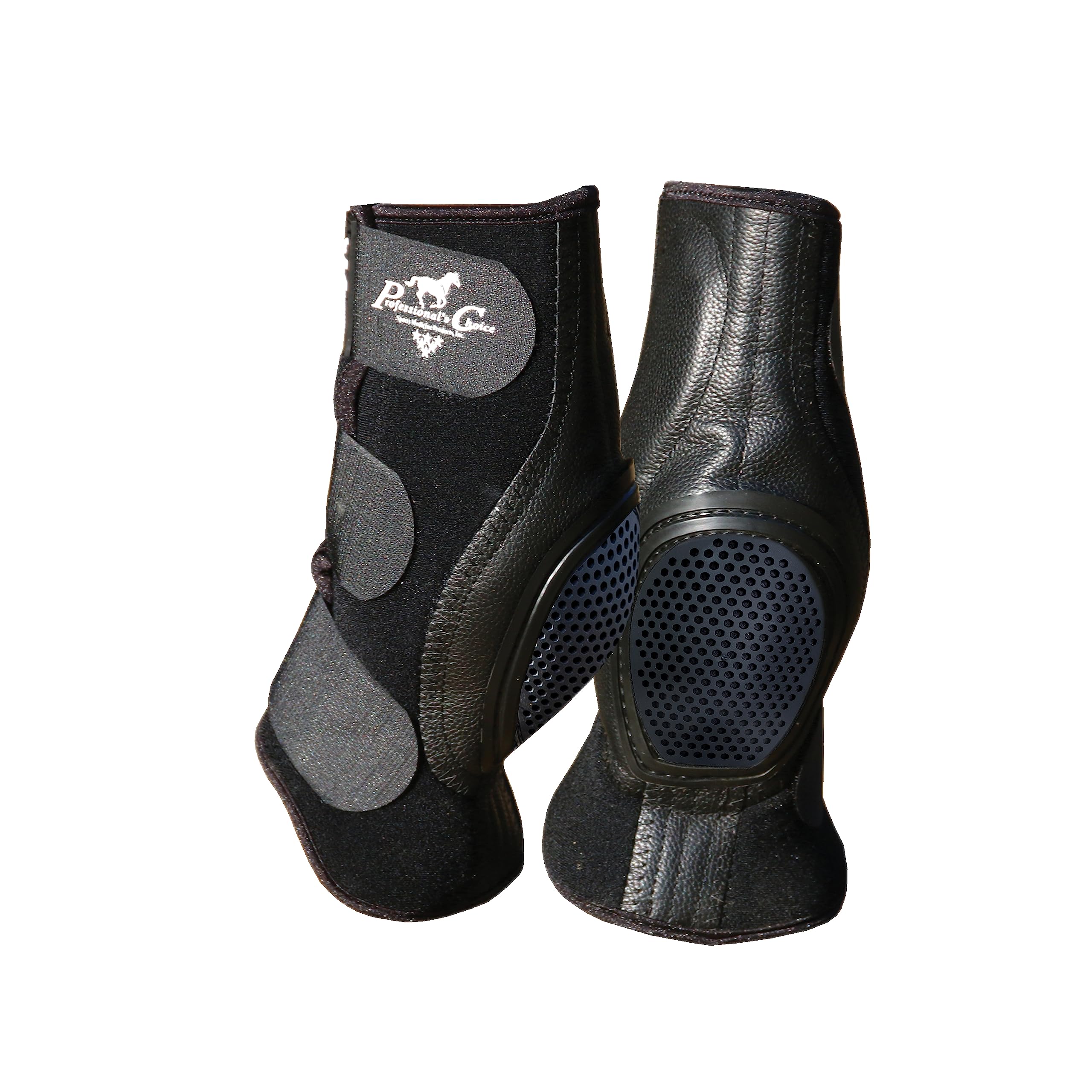 Professionals Choice Equine Ventech SlideTec Skid Rear Leg Boot | Prevents Burns During Sliding Stops | Pair | Short 10.5 | Bla