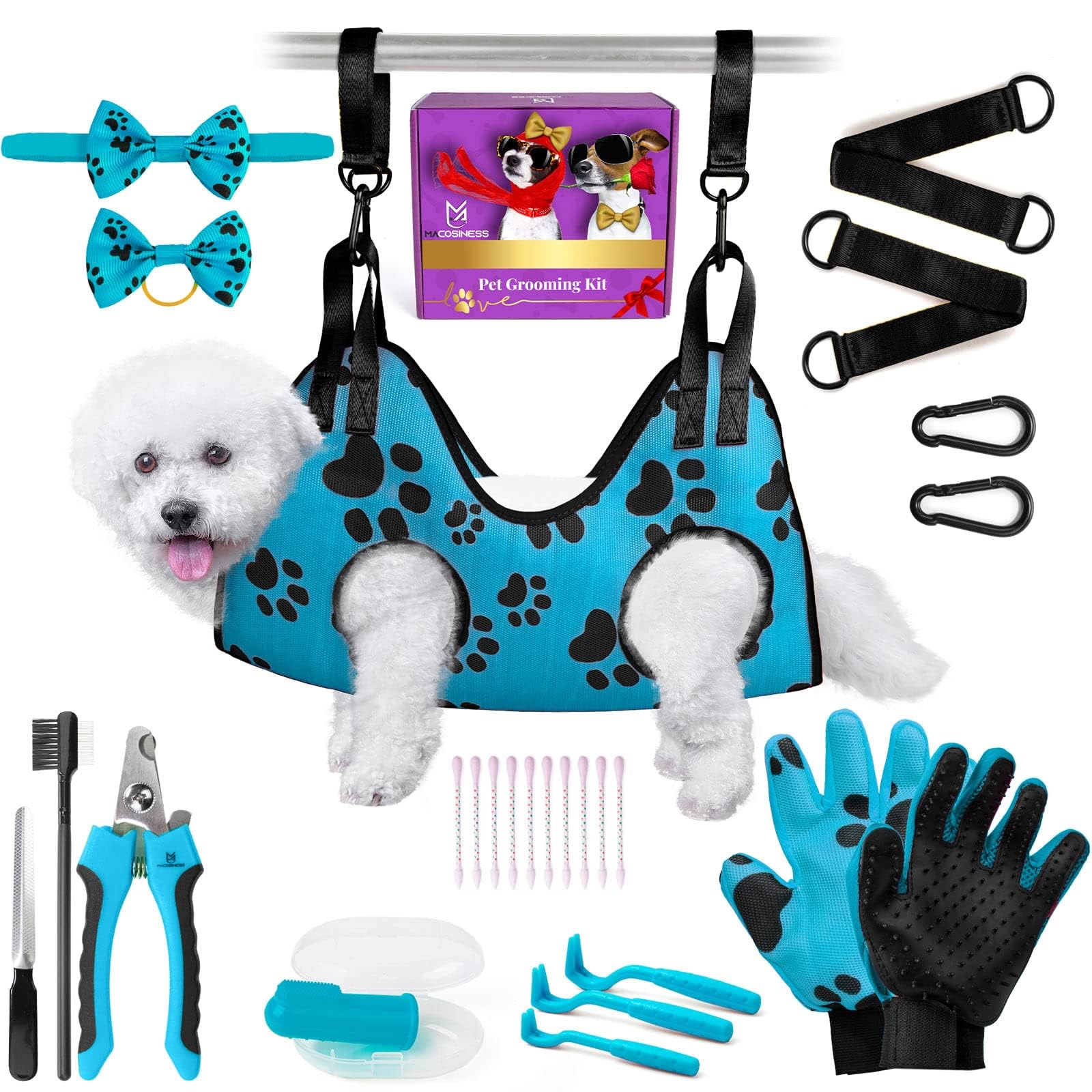 Pet Grooming Hammock For Nail Trimming - Dog Nail Clippers For Large Dogs - Pet Grooming Hammock With Hooks Dog Nail Clipper - D