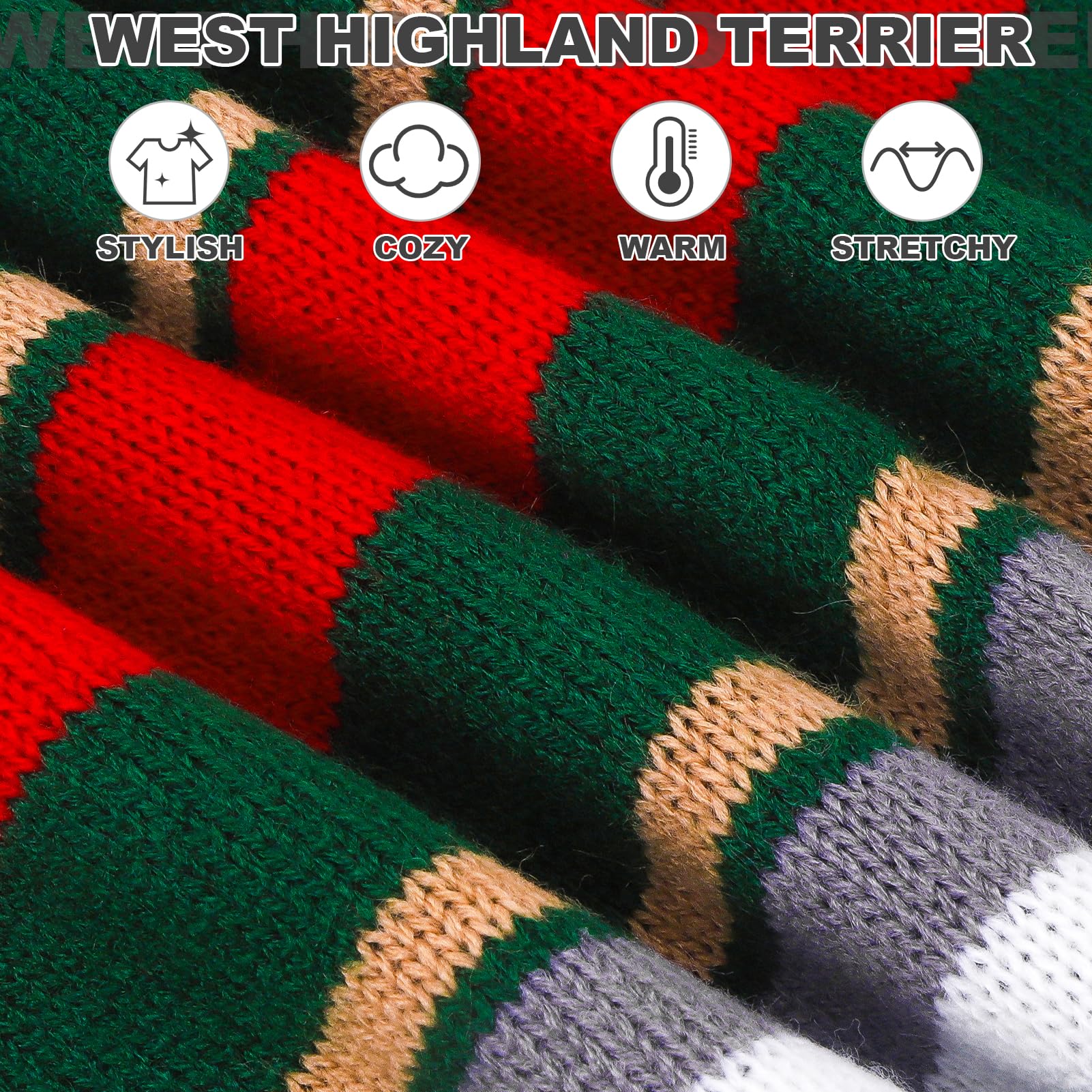 PAWCHIE Dog Sweater for Large Size Girls Boys, Warm Coat Turtleneck Thick Clothes With Leash Hole, Stretchy Knitted Outfit for S