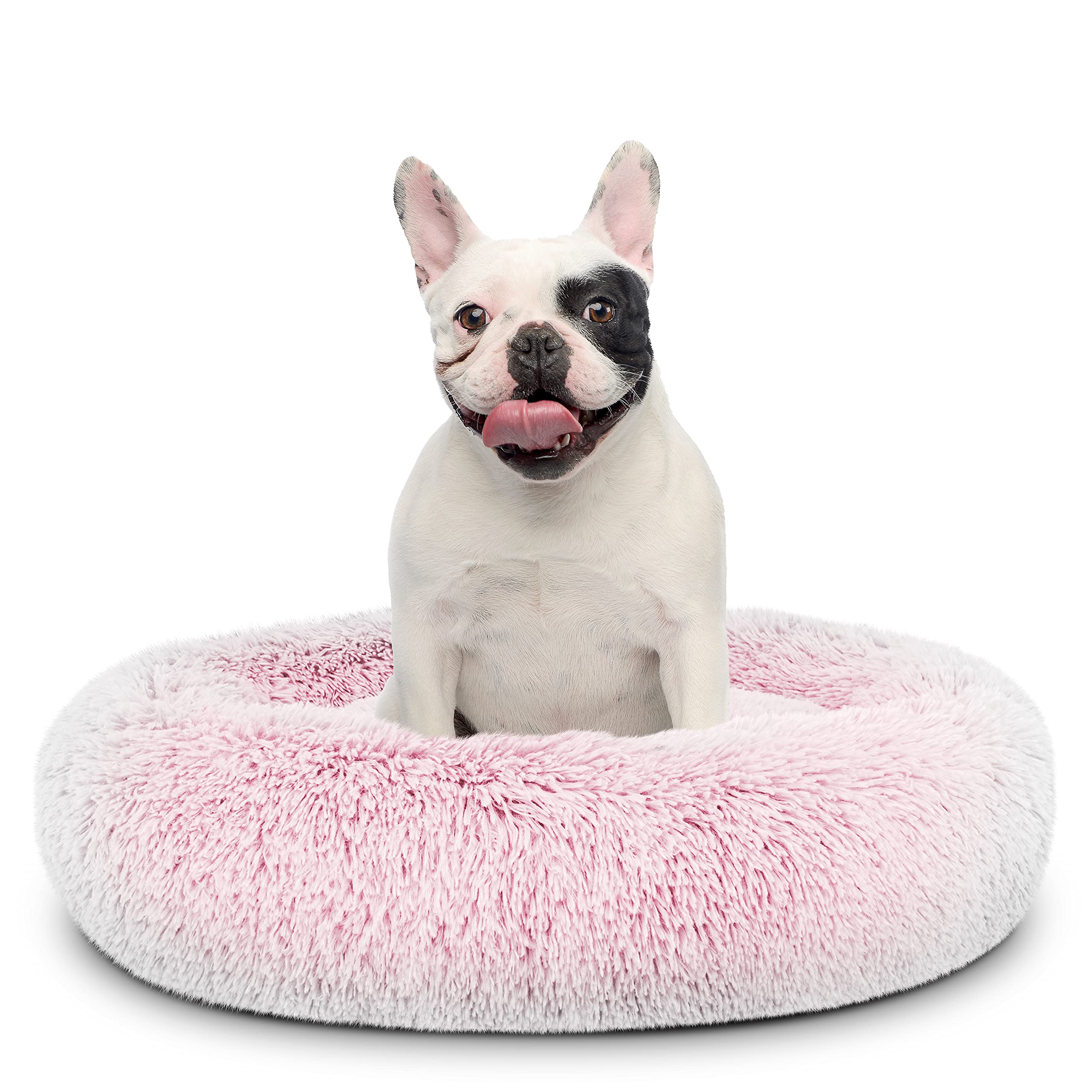 The Dogs Bed Sound Sleep Original Calming Dog & Cat Bed, Anti-Anxiety Plush Faux Fur Donut Nest Snuggler, with Removable Cover,