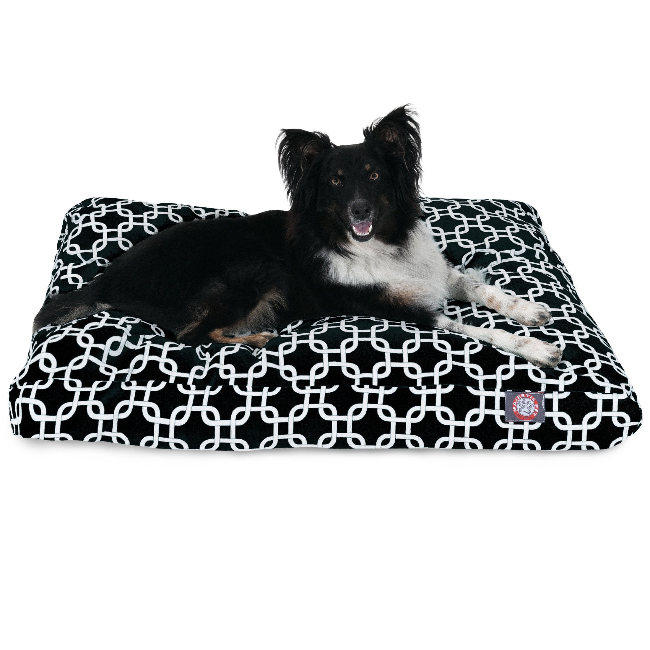 Black Links Medium Rectangle Indoor Outdoor Pet Dog Bed With Removable Washable Cover By Majestic Pet Products