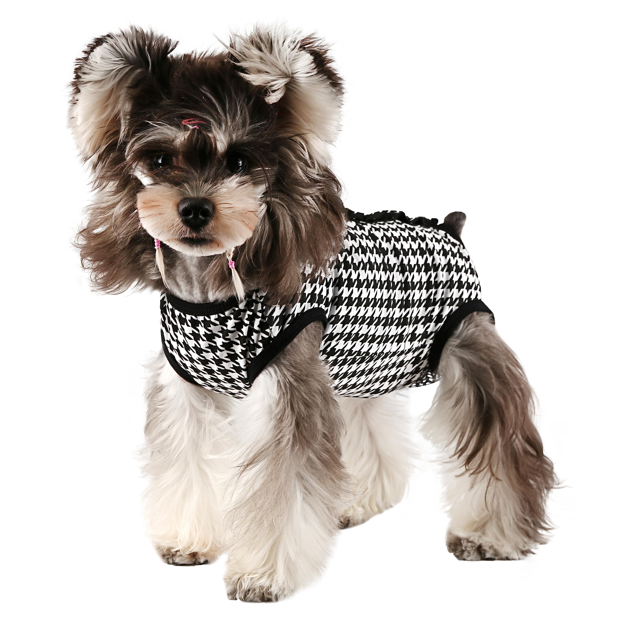 Etdane Dog Diapers Sanitary Panties Physiological Period Shirts Surgical Recovery Suits For Male And Female Dogs Plover Plaid X-