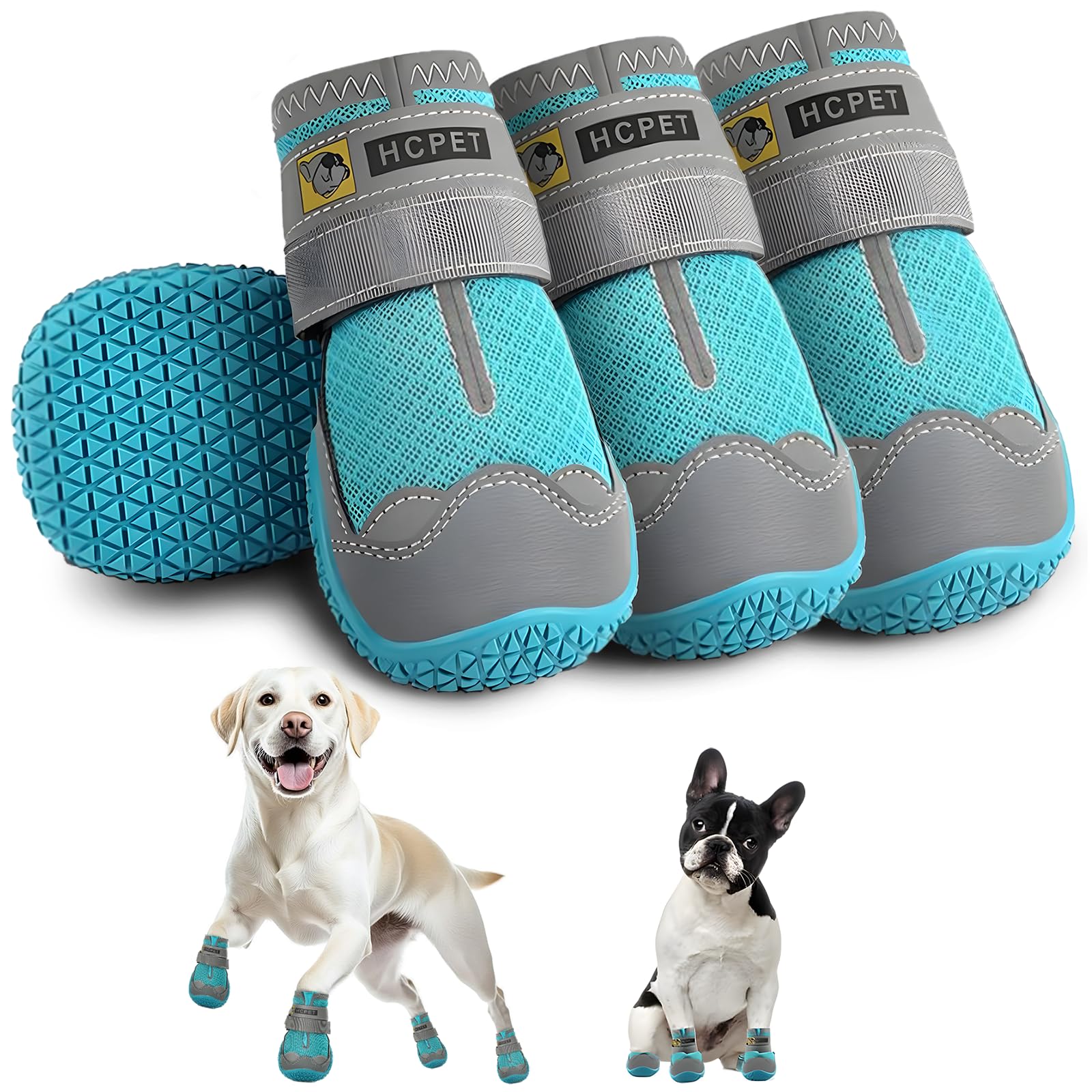Hcpet Dog Boots Breathable Dog Shoes For Medium Large Dogs, Anti-Slip Dog Booties Paw Protector For For Hot Pavement Winter Snow