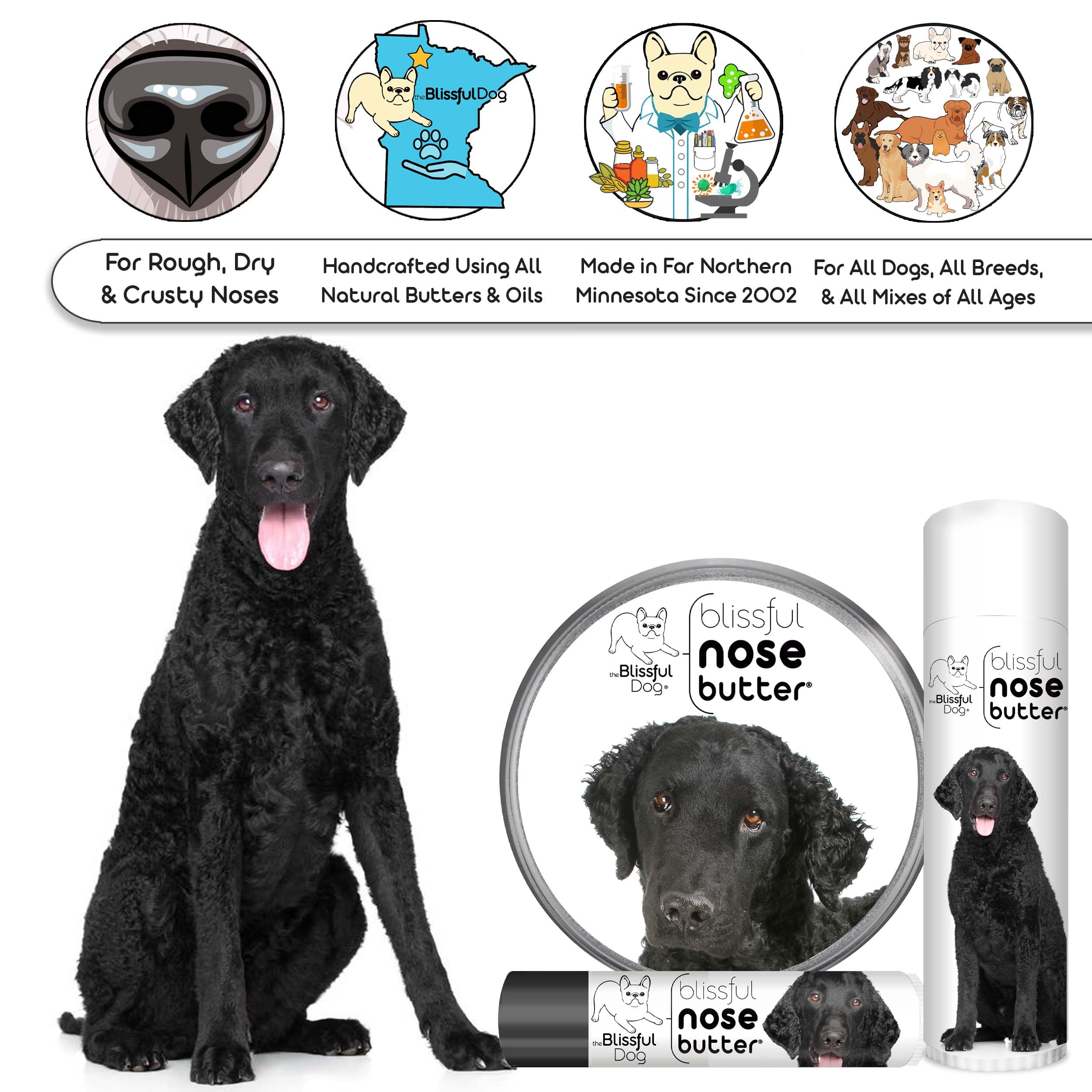 The Blissful Dog Curly-Coat Retriever Unscented Nose Butter, 2-Ounce