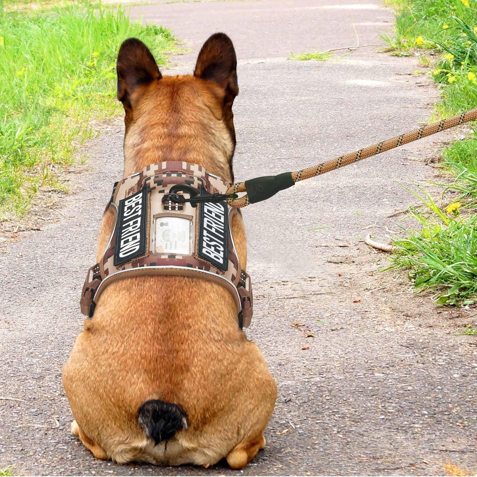 Beebiepet Heavy Duty Tactical Dog Harness For Medium Dogs, No Pull Adjustable Pet Harness Reflective Service Training Easy Contr