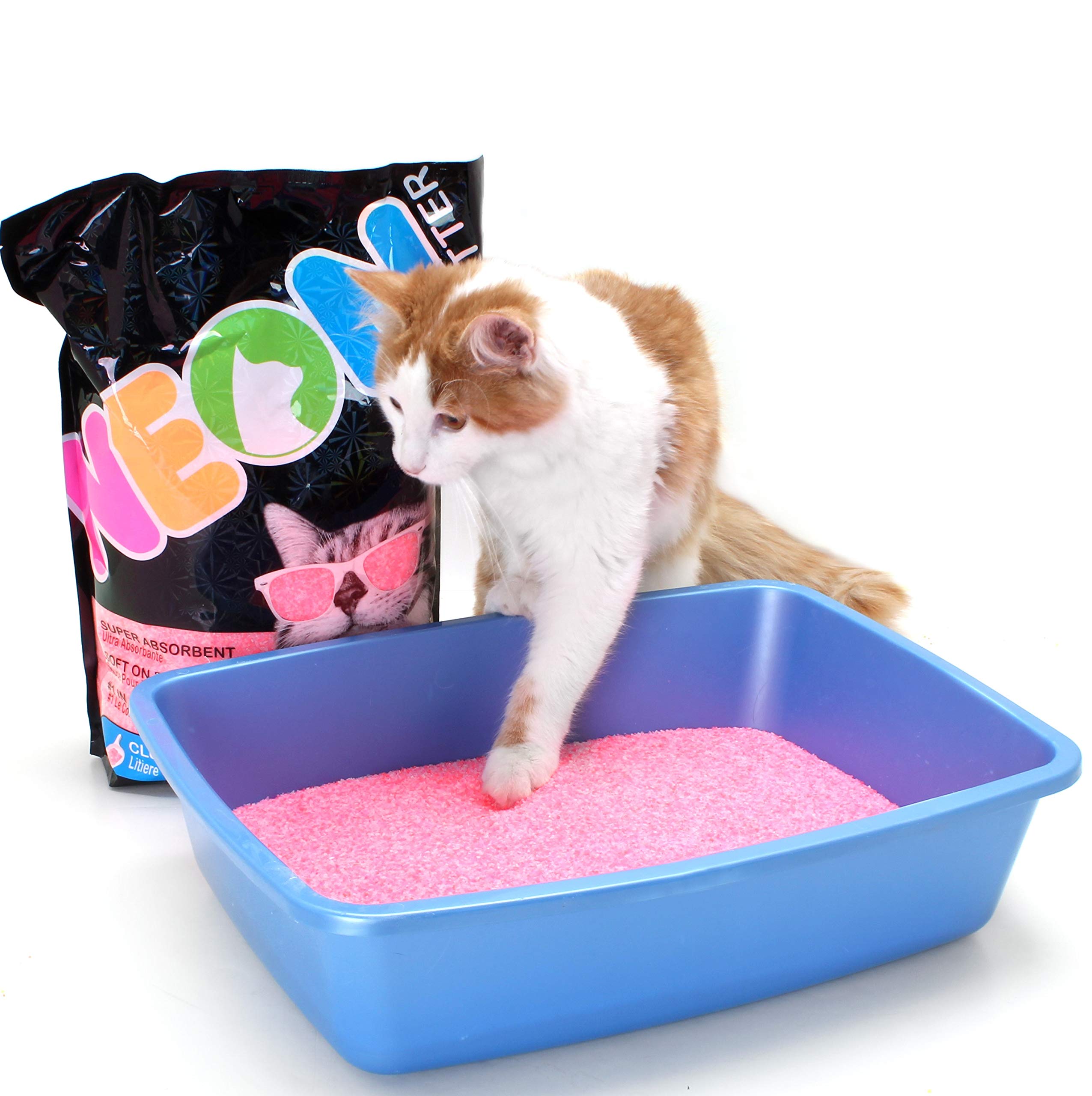 NEON Clumping Silica Gel Crystal Cat Litter, Pink