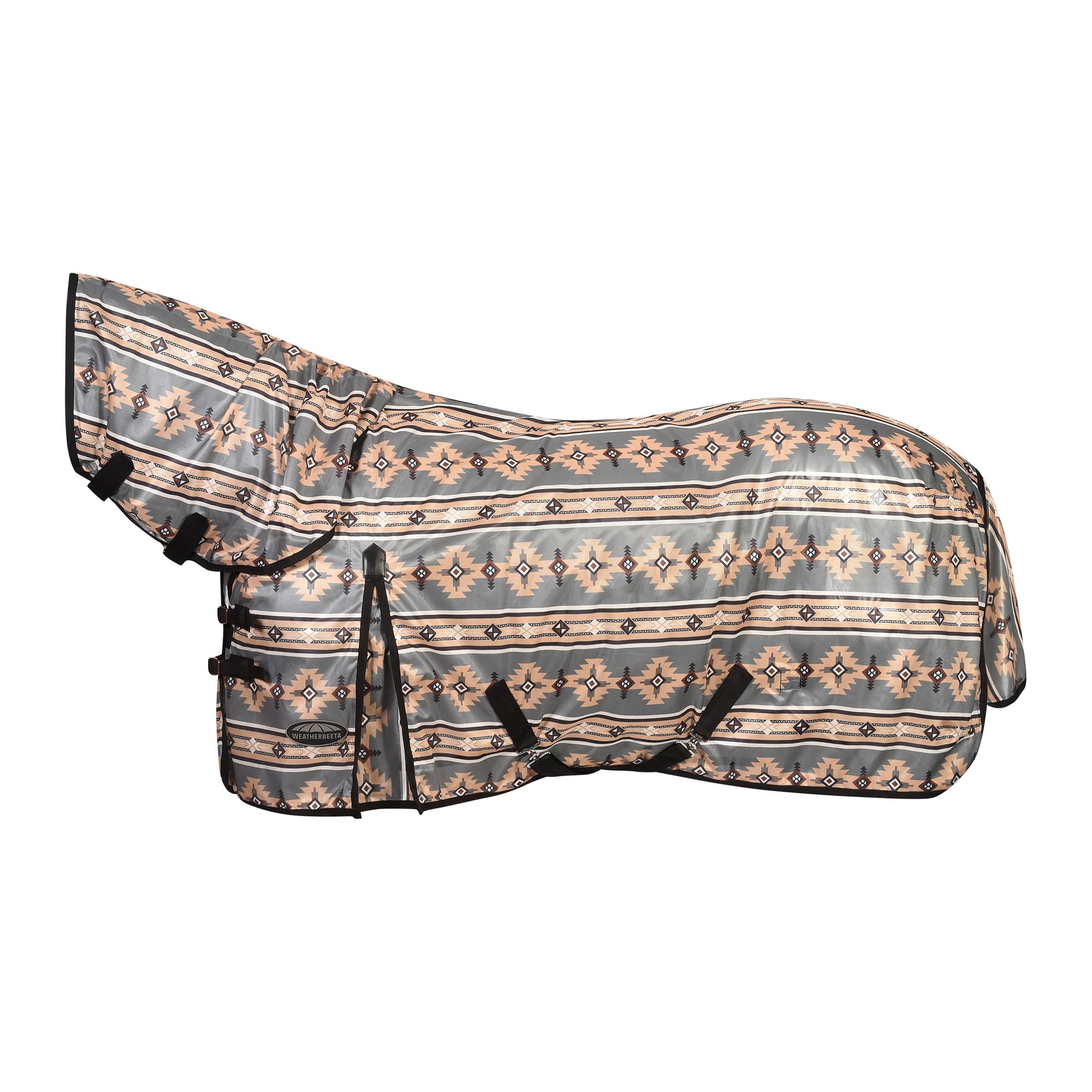 Weatherbeeta Comfitec Essential Mesh Ii Combo Neck, Grey Navajo Print, 66'