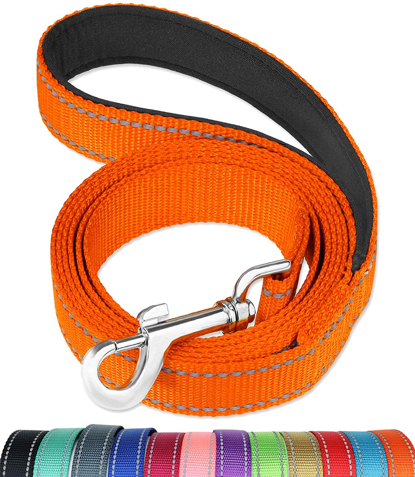 Funtags 6Ft Reflective Dog Leash With Soft Padded Handle For Training,Walking Lead For Medium & Small Dogs,3/4 Inch Wide,Range