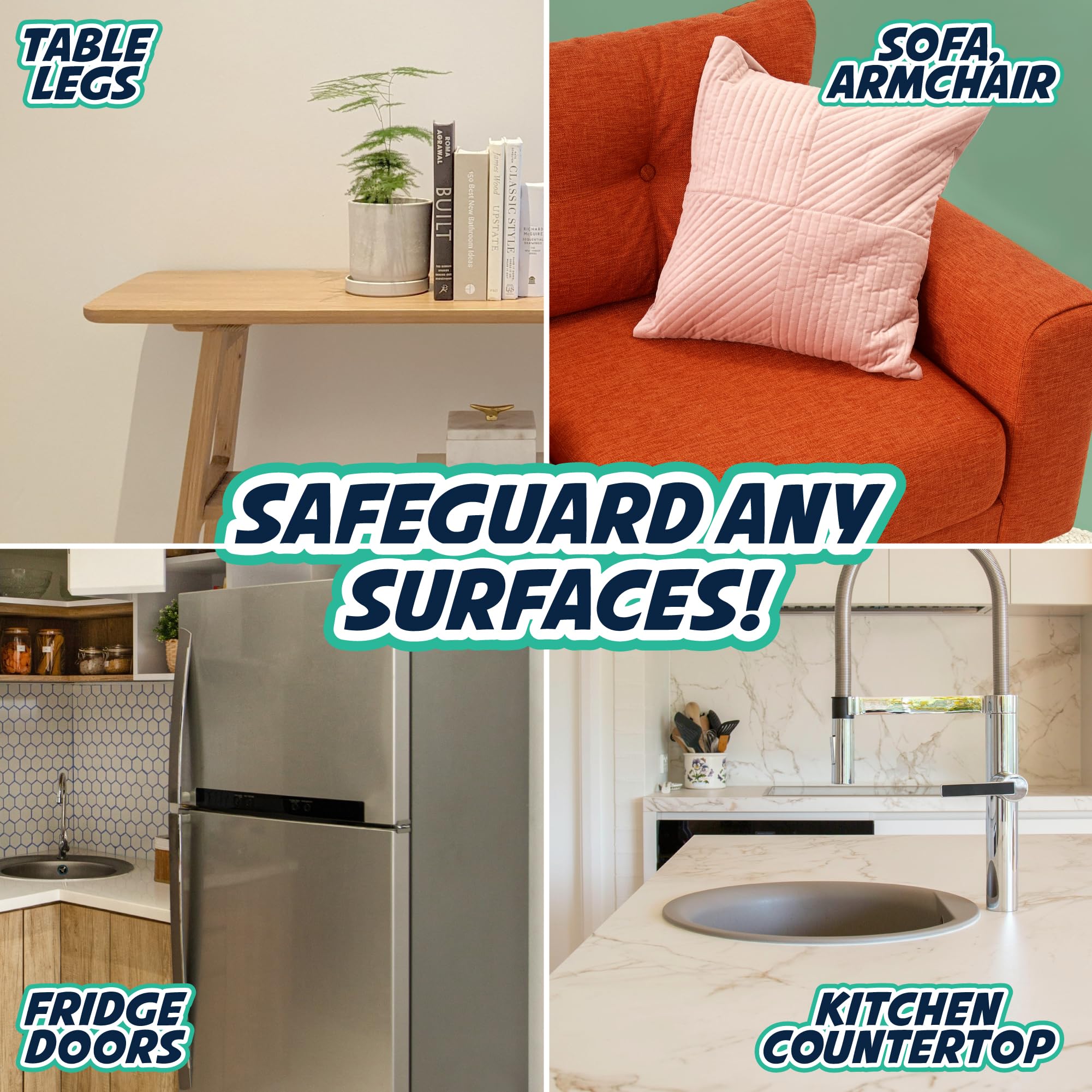 Panther Armor 12-Pack Furniture Protectors From Cats Scratch - Anti Cat Couch Guards - Sofa Corner Scratching Training Tape Deterrent