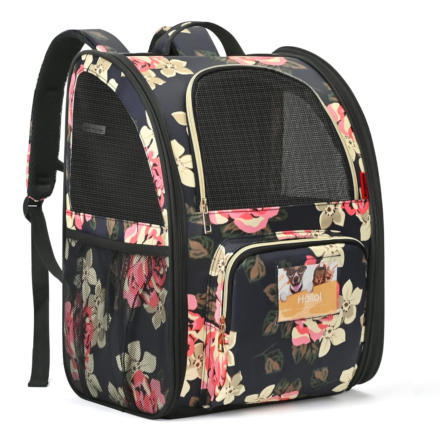 Kika Pets Goldfinch Cat Bag Backpack Carrier | Dog Backpack Carrier Bag (French Peony)