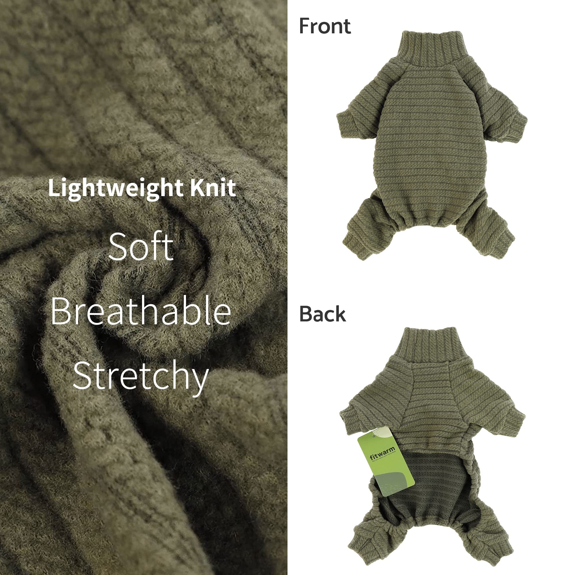 Fitwarm Turtleneck Knitted Dog Sweater Puppy Pajamas Thermal Doggie Winter Clothes Knitwear Pet Coats Cat Apparel Green Large