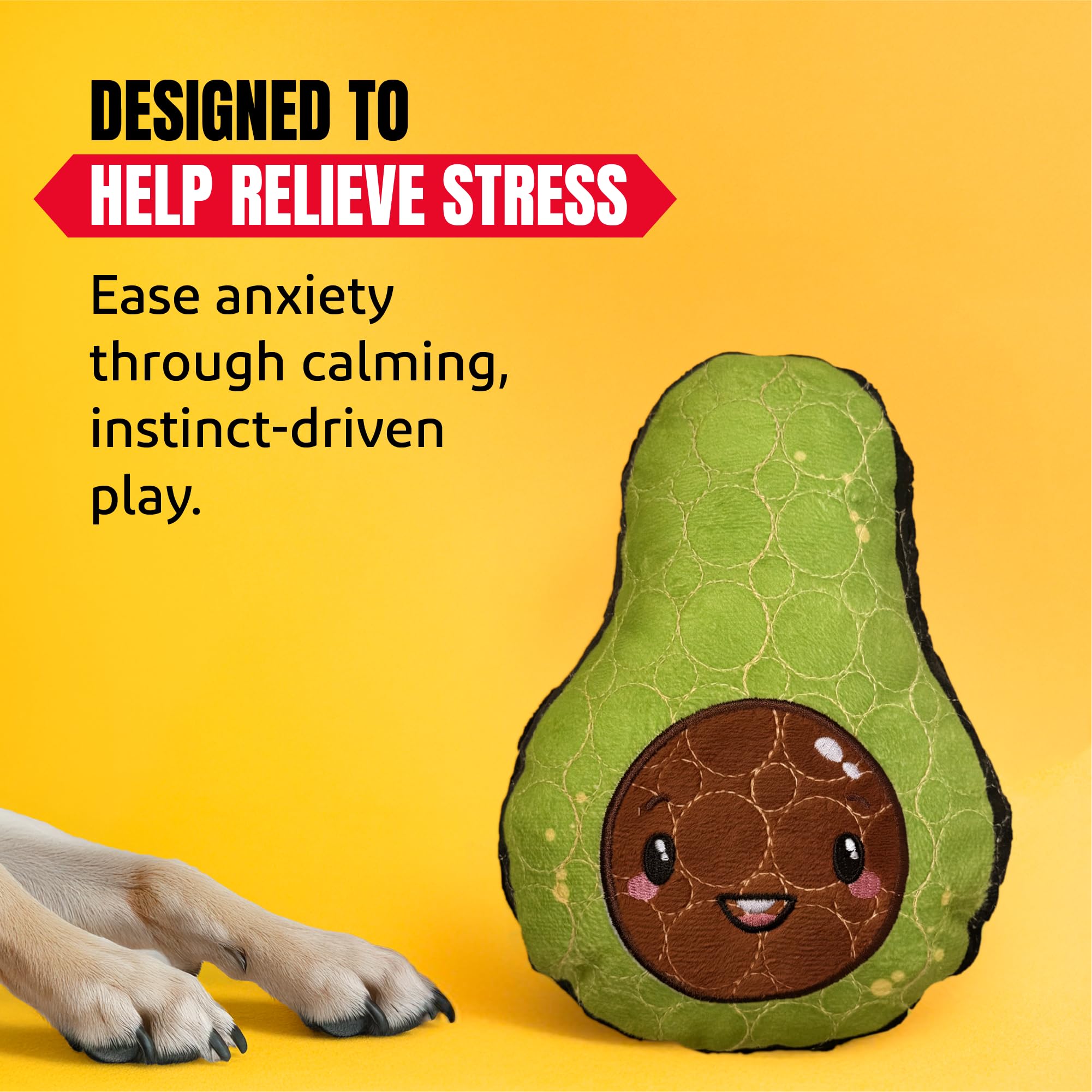 Bite Force - Durable & Strong Dog Toy Avocado Squeaker, Kevlar-Reinforced for Aggressive Chewers for Small Medium Large Dogs - G
