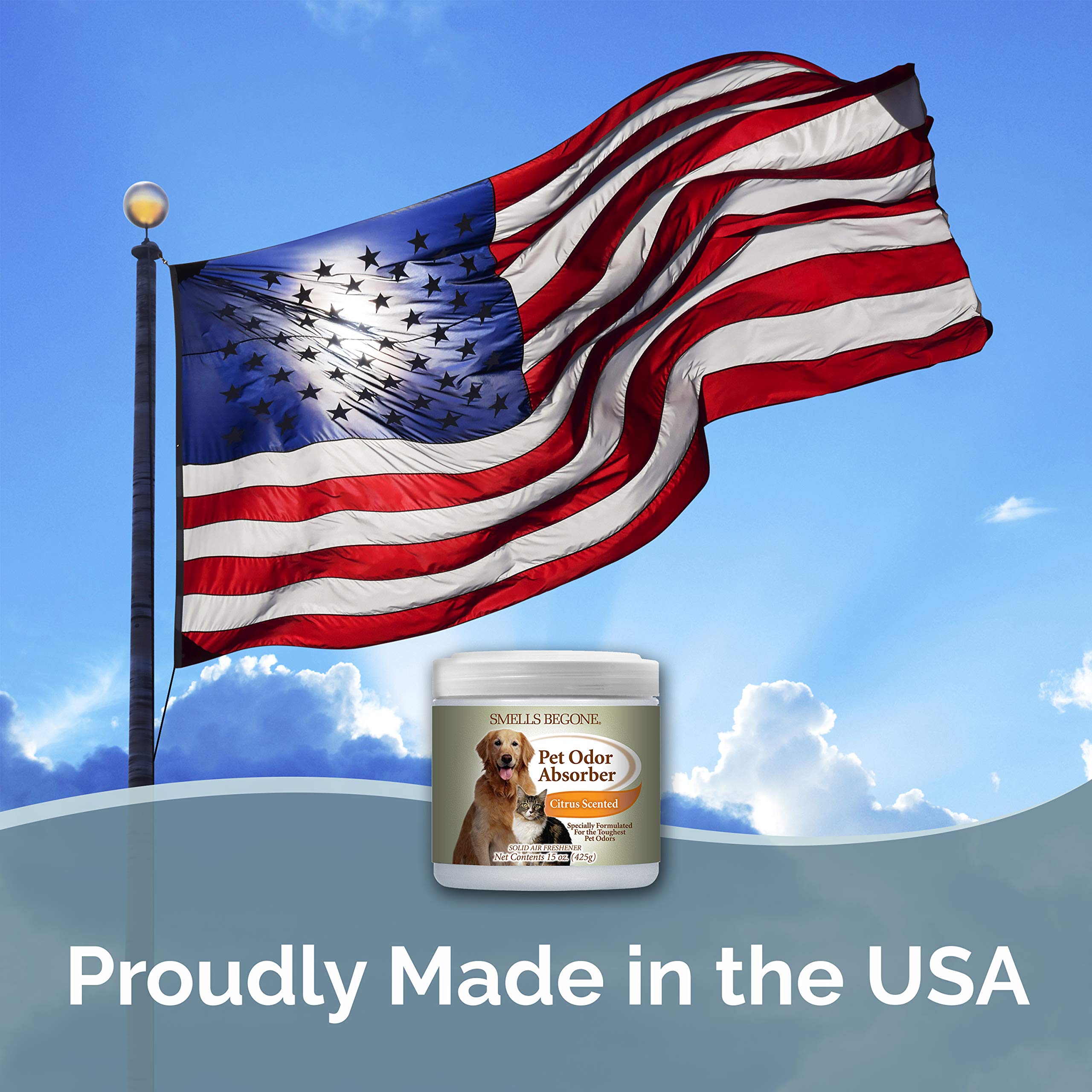 Smells Begone Air Freshener Pet Odor Absorber Gel - 15 Oz, Pack Of 2 - Absorbs And Eliminates Odor In Pet Areas, Bathrooms, Cars